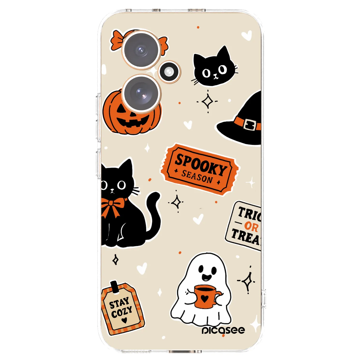 Picasee silikonska prozirna maskica za Honor 400 5G - Halloween stickers