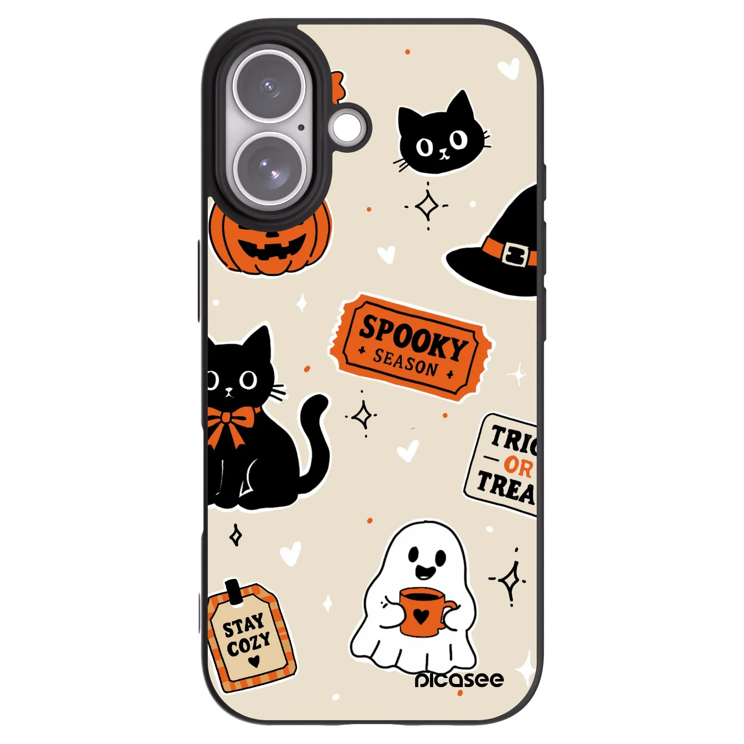 Picasee crna silikonska maskica za Apple iPhone 17 - Halloween stickers
