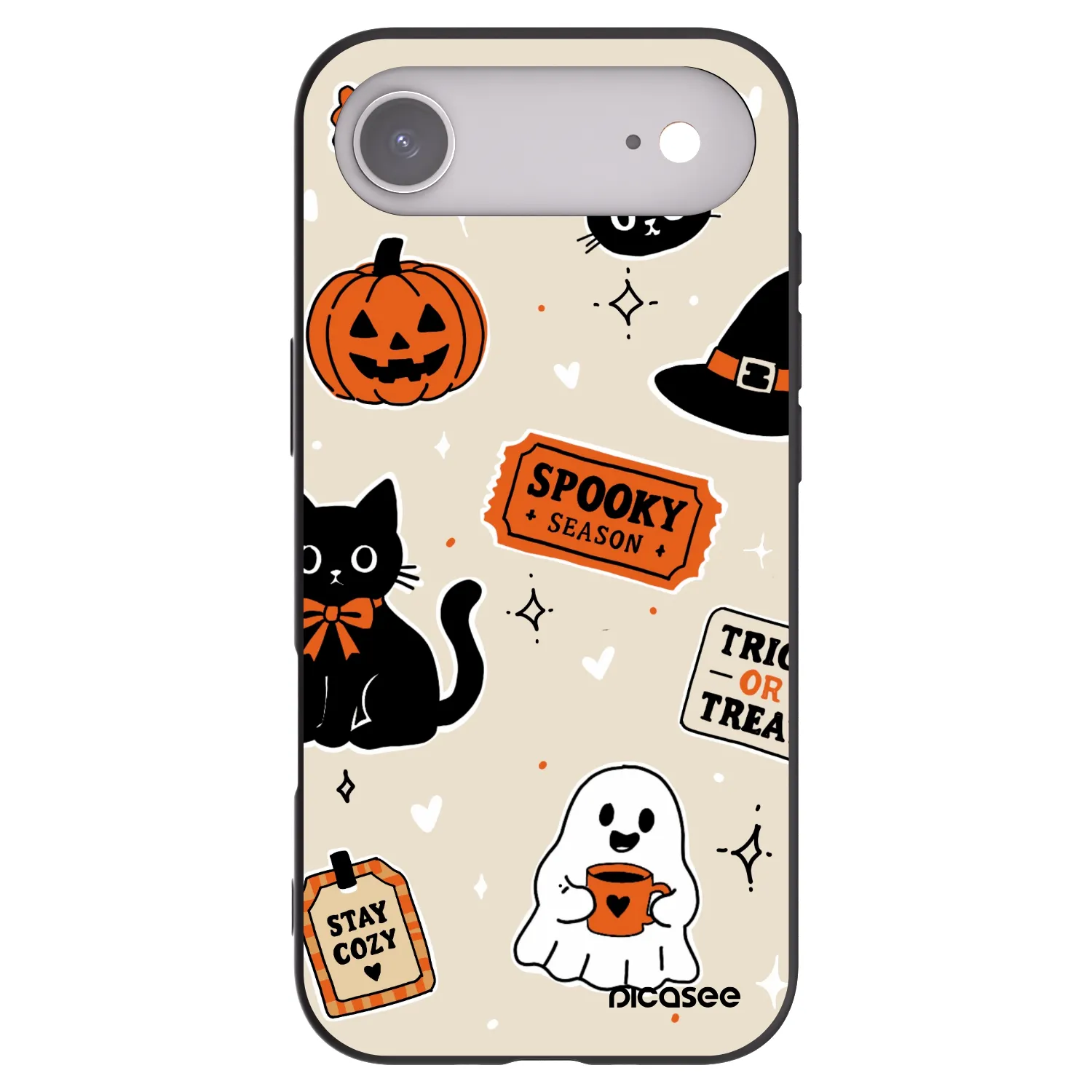 Picasee crna silikonska maskica za Apple iPhone Air - Halloween stickers