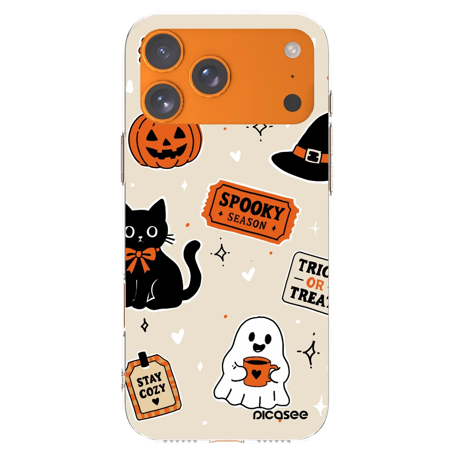Picasee silikonska prozirna maskica za Apple iPhone 17 Pro Max - Halloween stickers