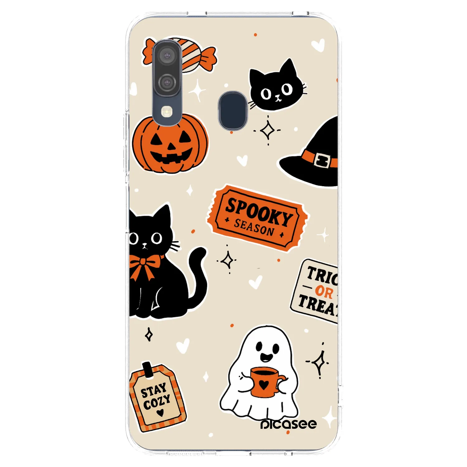 Picasee silikonska prozirna maskica za Samsung Galaxy A40 A405F - Halloween stickers
