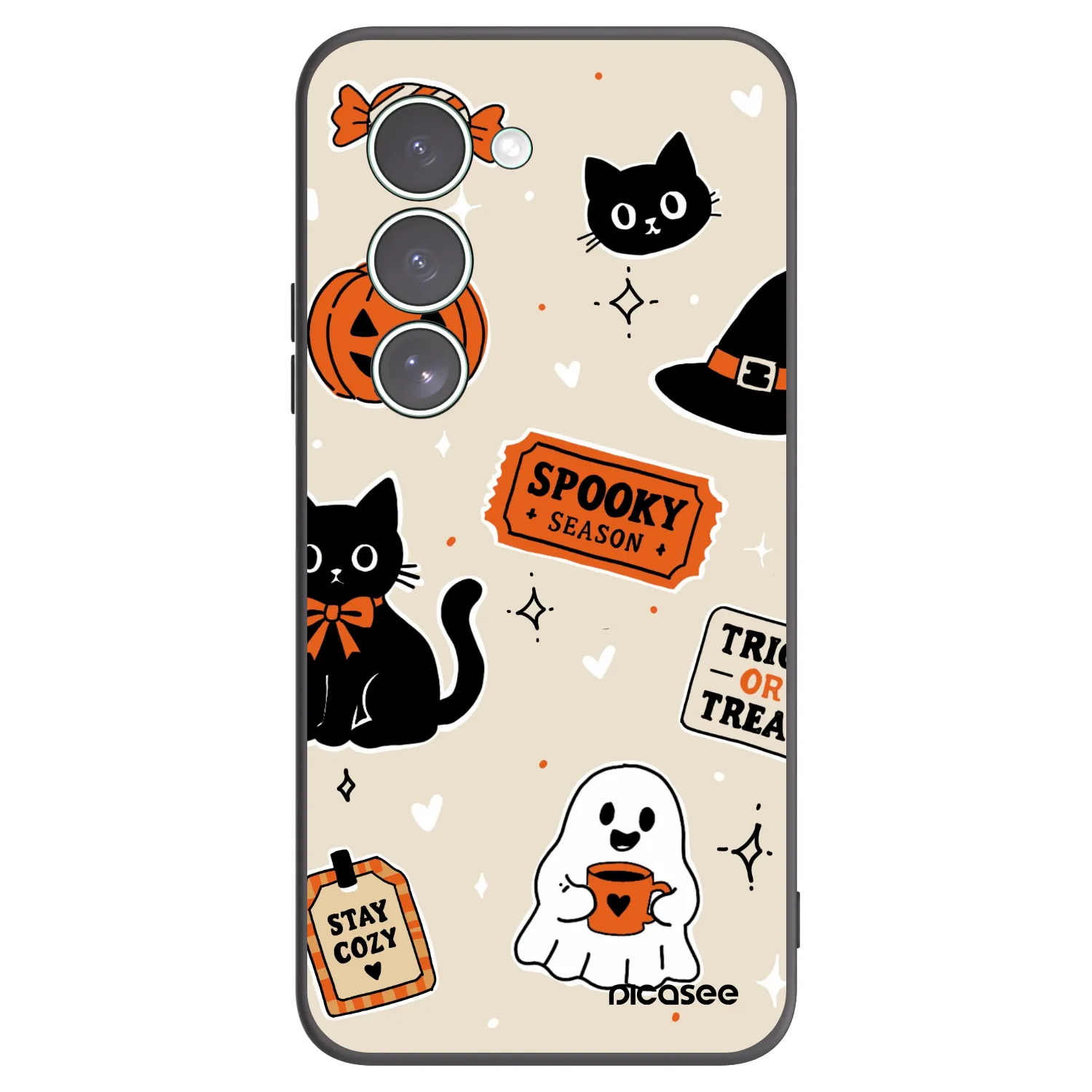 Picasee crna silikonska maskica za Xiaomi Redmi 15 5G - Halloween stickers