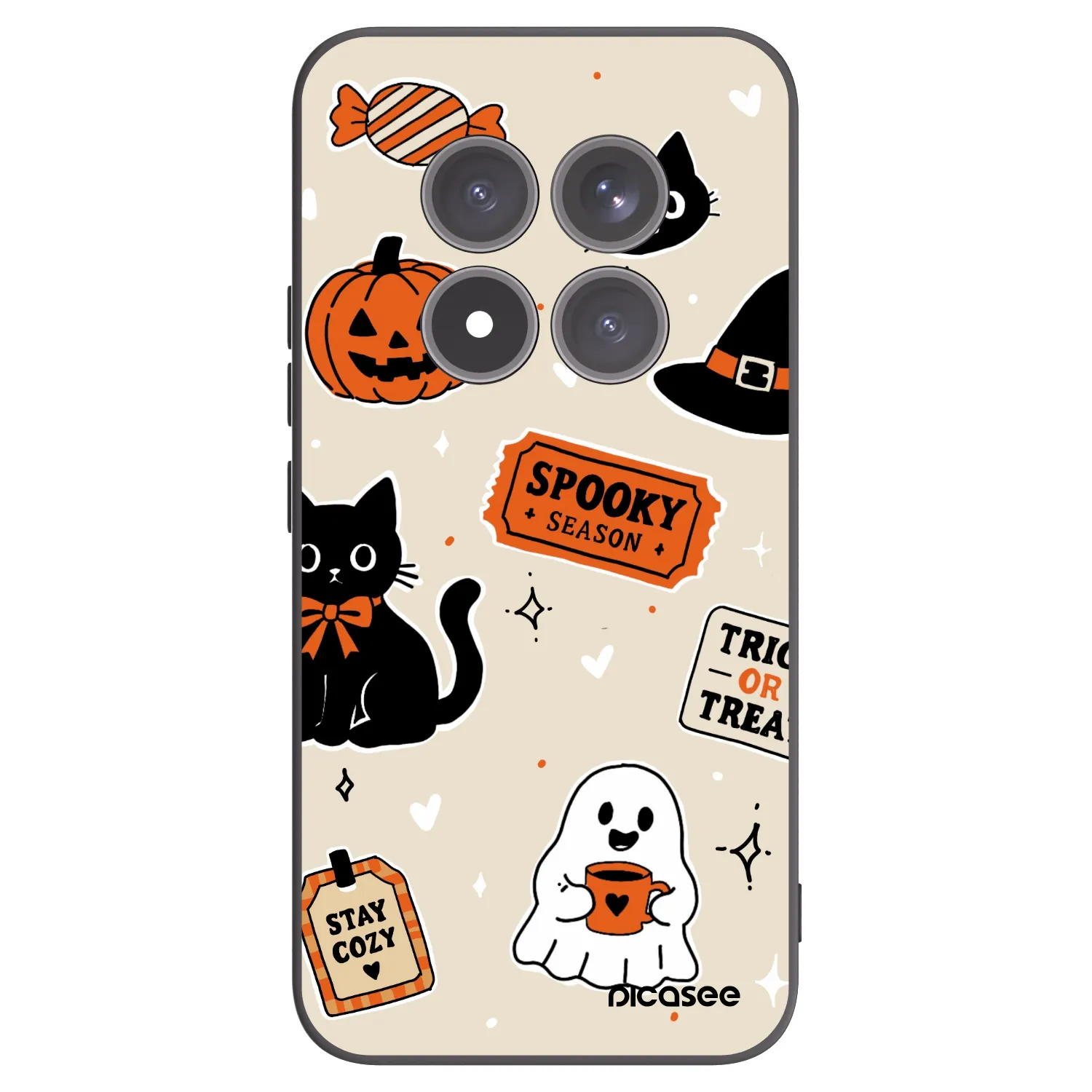 Picasee crna silikonska maskica za Xiaomi Redmi Note 15 Pro+ - Halloween stickers