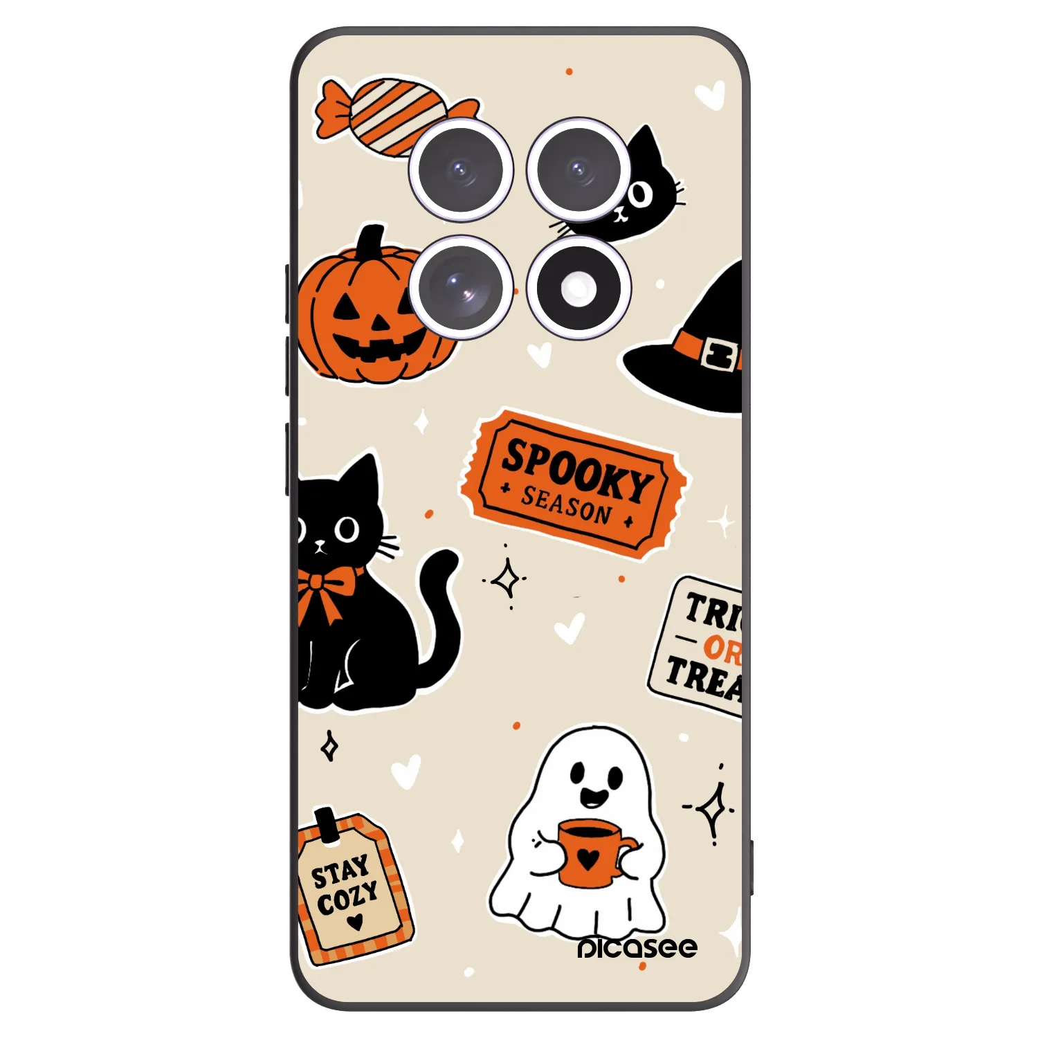 Picasee crna silikonska maskica za Xiaomi Redmi Note 15 4G - Halloween stickers
