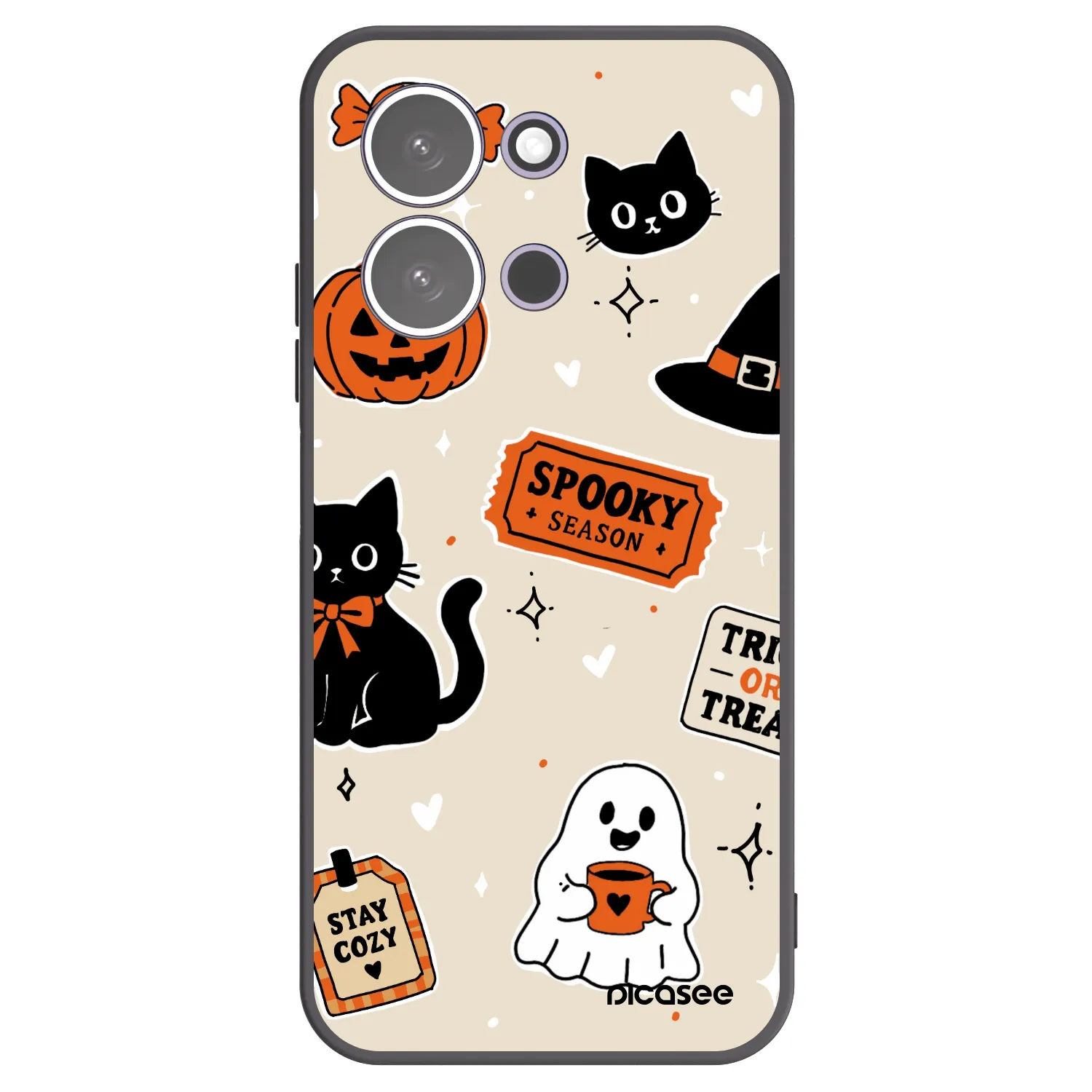 Picasee crna silikonska maskica za Xiaomi Redmi 15C 5G - Halloween stickers
