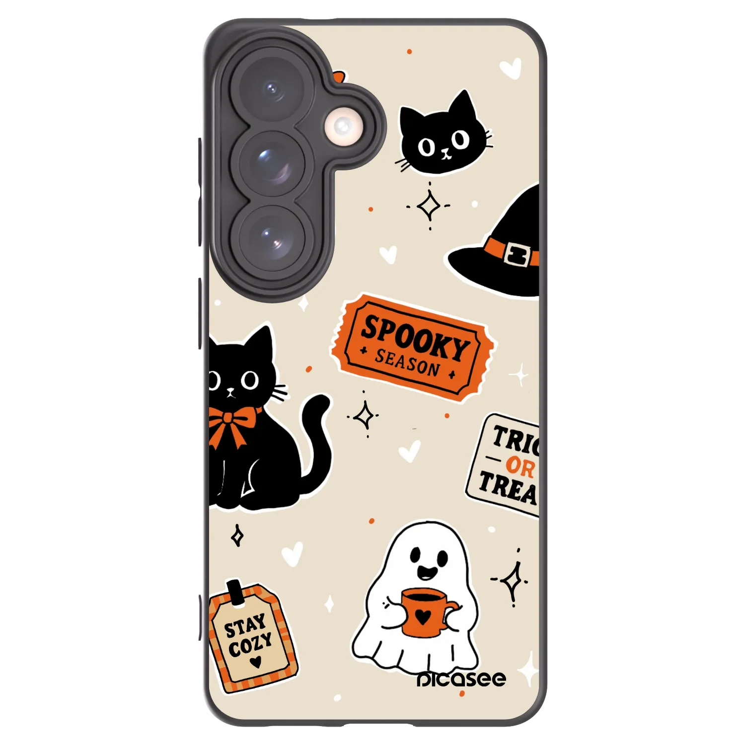 Picasee crna silikonska maskica za Samsung Galaxy S26 - Halloween stickers