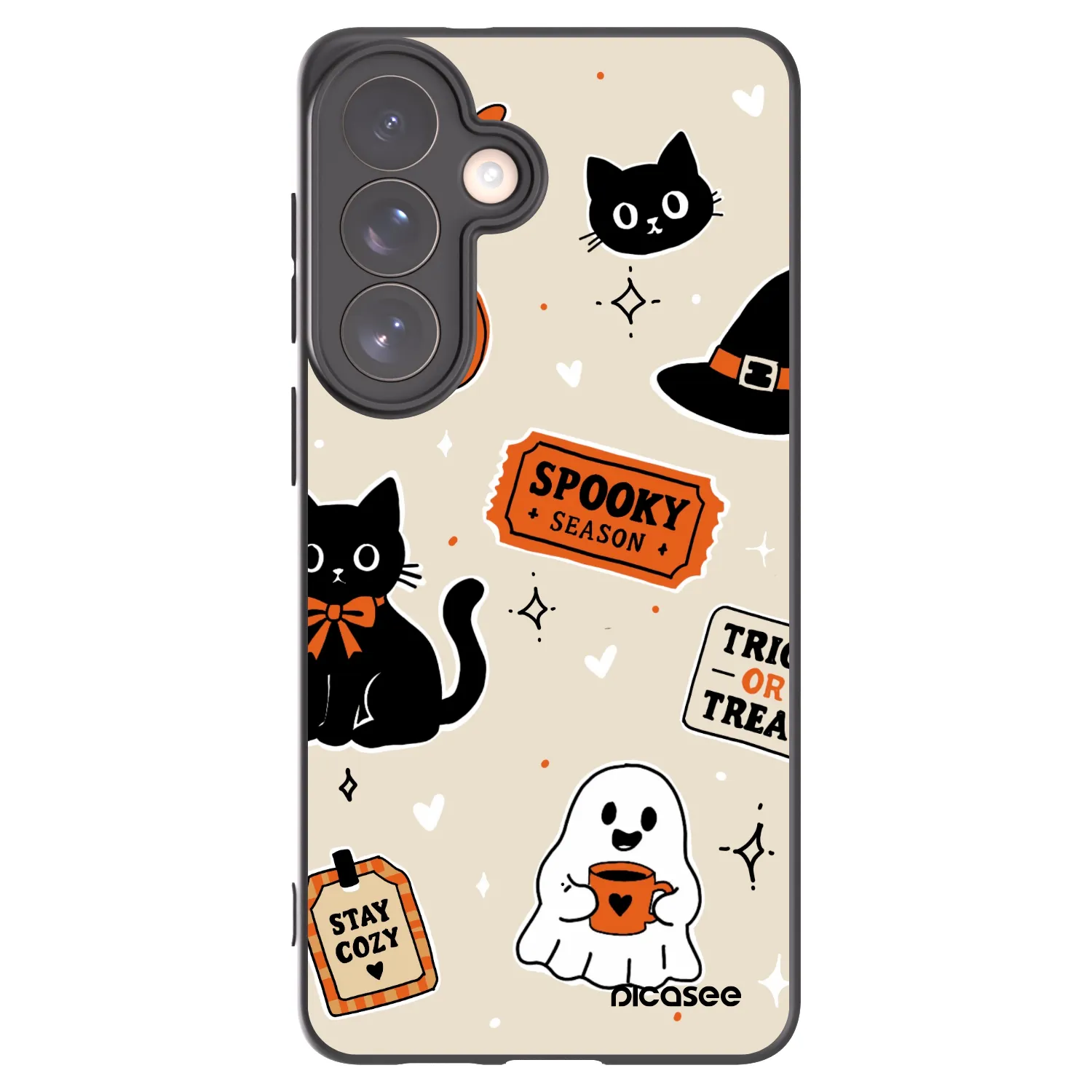 Picasee crna silikonska maskica za Samsung Galaxy S26+ - Halloween stickers