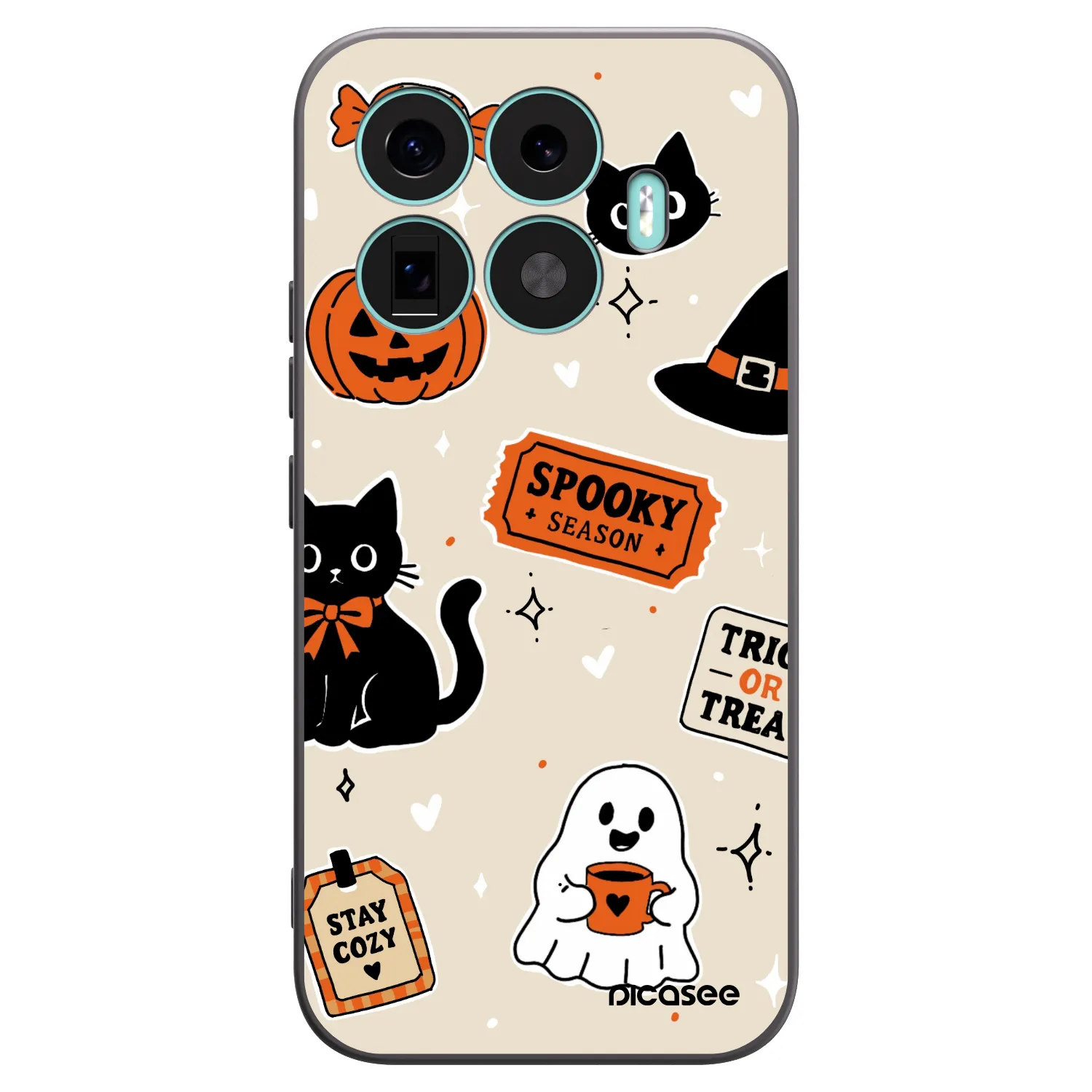 Picasee crna silikonska maskica za Xiaomi 17T - Halloween stickers