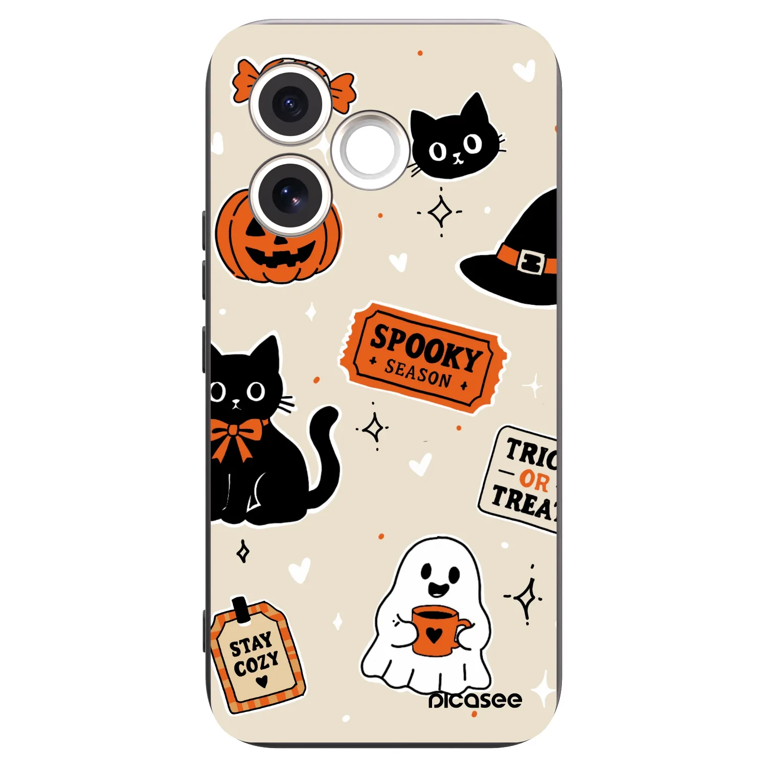 Picasee crna silikonska maskica za Honor 600 Lite - Halloween stickers