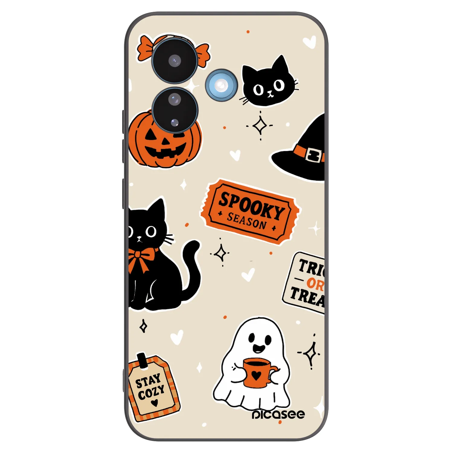 Picasee crna silikonska maskica za Xiaomi Redmi Note 17 Pro 5G - Halloween stickers