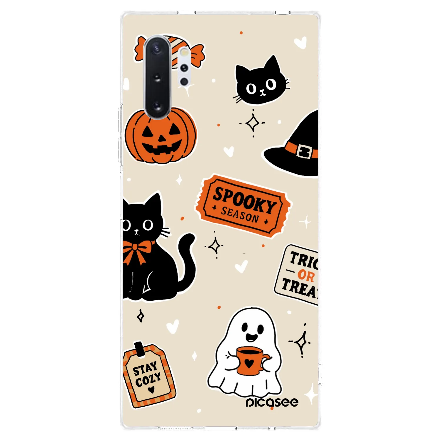 Picasee silikonska prozirna maskica za Samsung Galaxy Note 10+ N975F - Halloween stickers