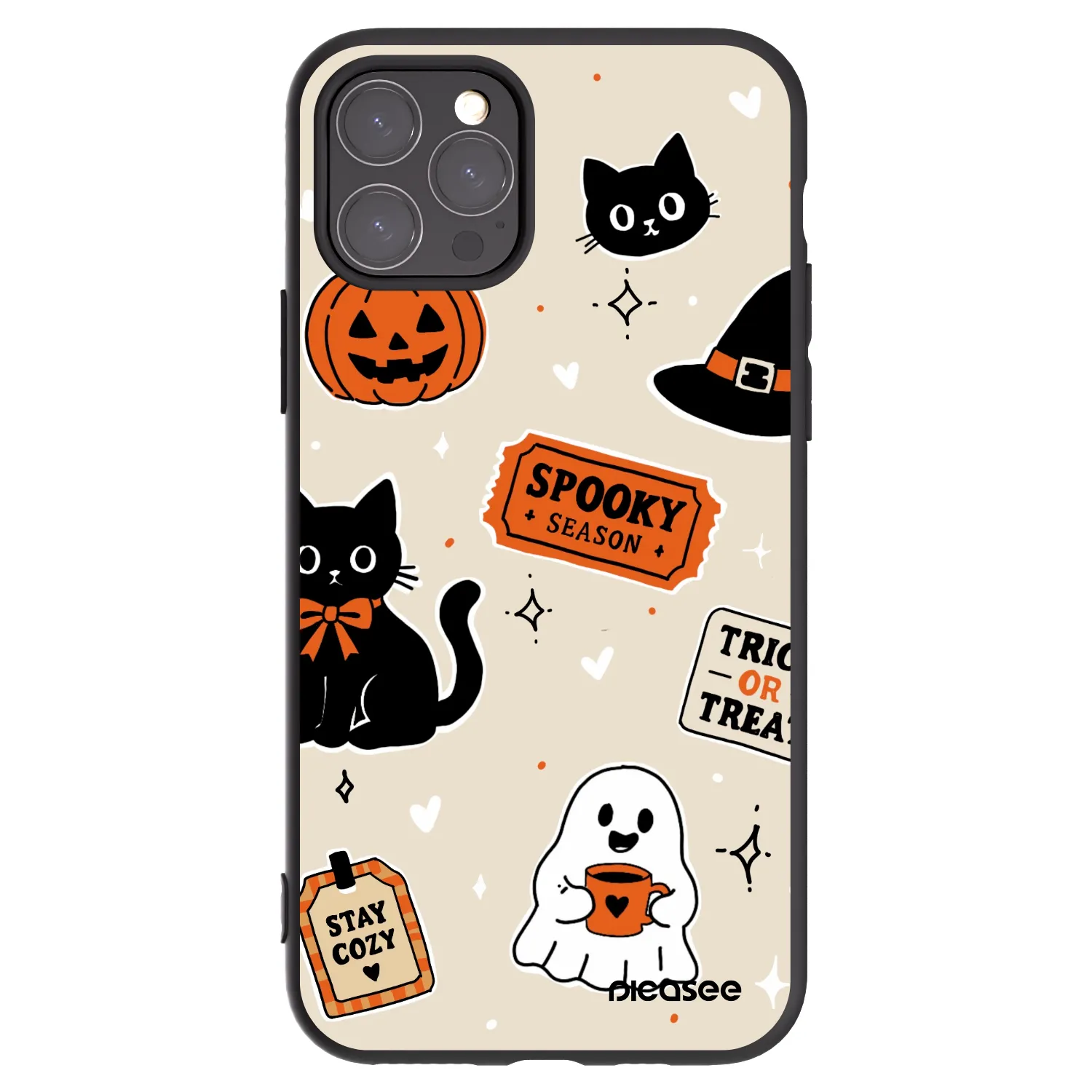 Picasee crna silikonska maskica za Apple iPhone 11 Pro - Halloween stickers