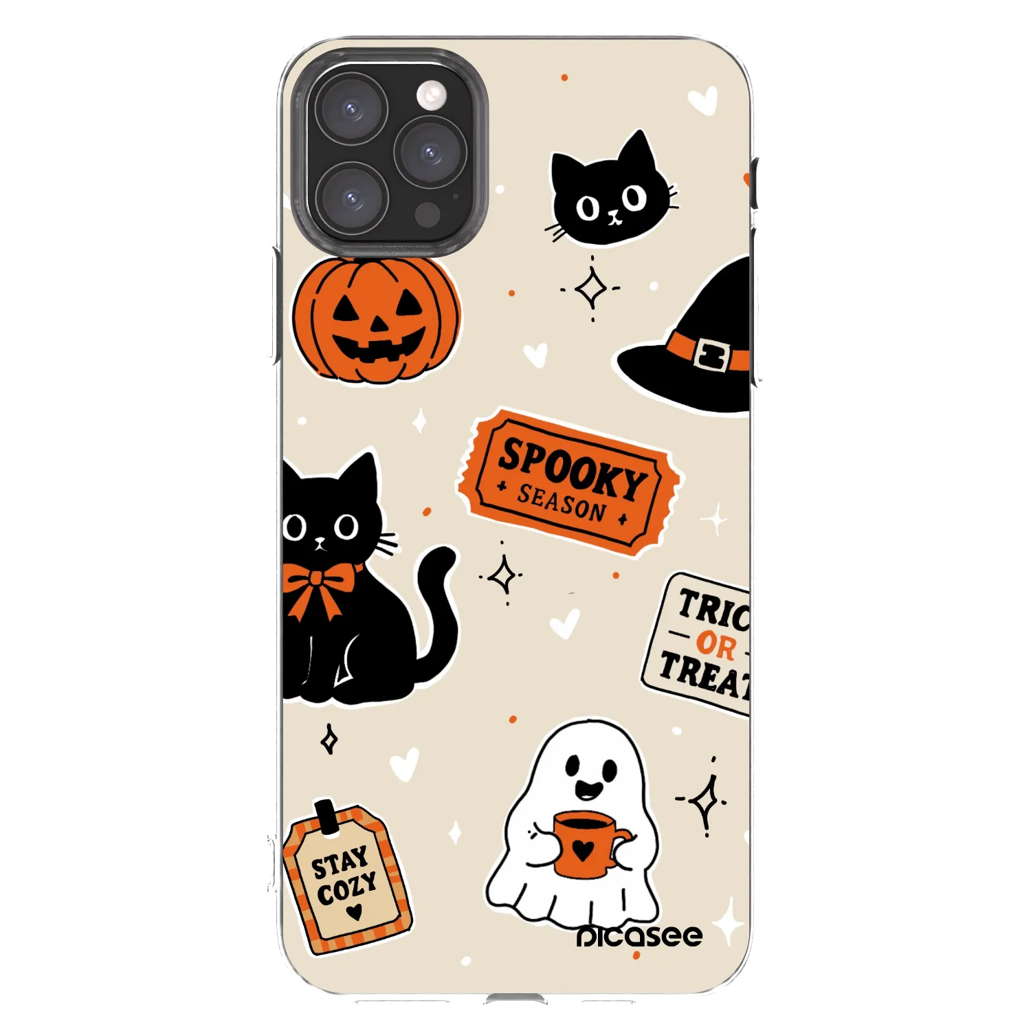 Picasee silikonska prozirna maskica za Apple iPhone 11 Pro Max - Halloween stickers