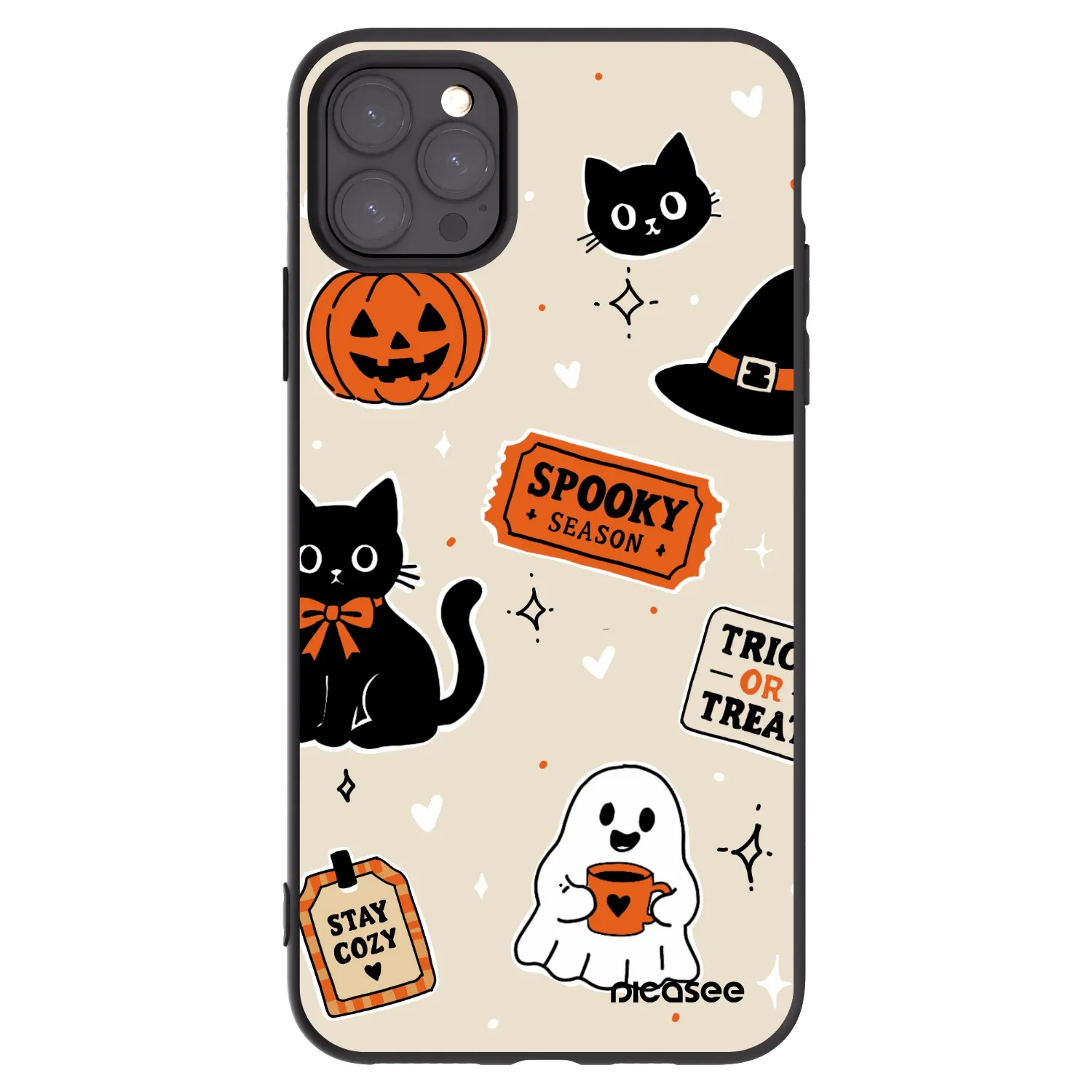 Picasee crna silikonska maskica za Apple iPhone 11 Pro Max - Halloween stickers
