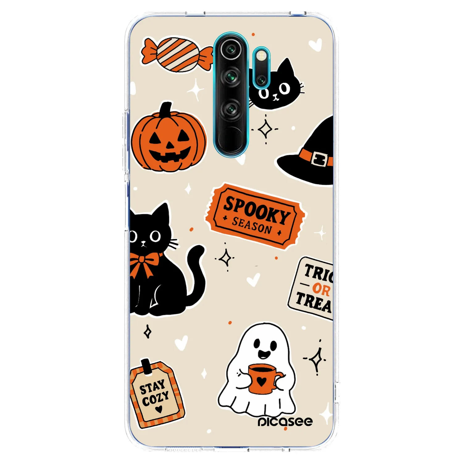 Picasee silikonska prozirna maskica za Xiaomi Redmi Note 8 Pro - Halloween stickers