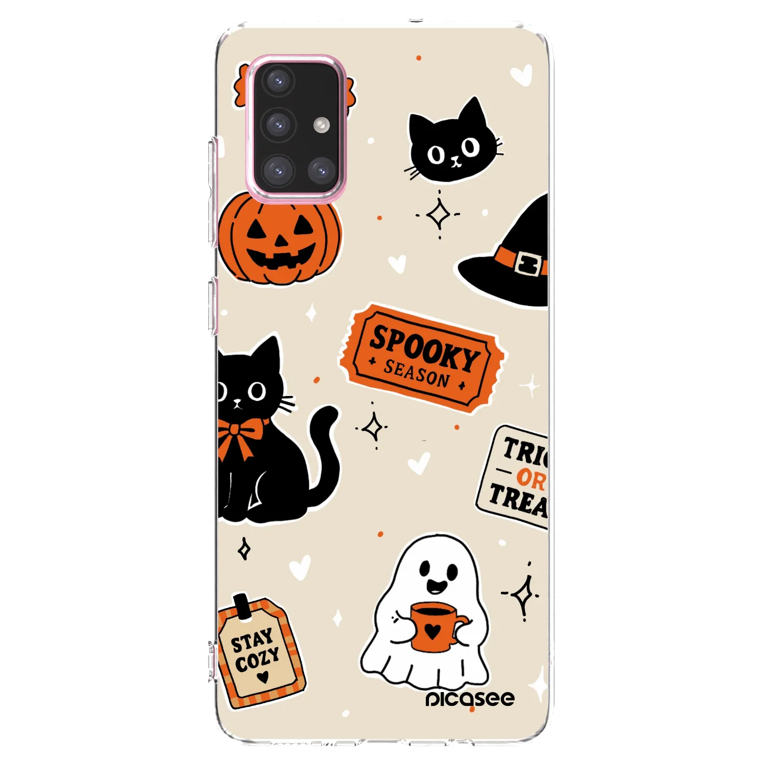 Picasee silikonska prozirna maskica za Samsung Galaxy A71 A715F - Halloween stickers