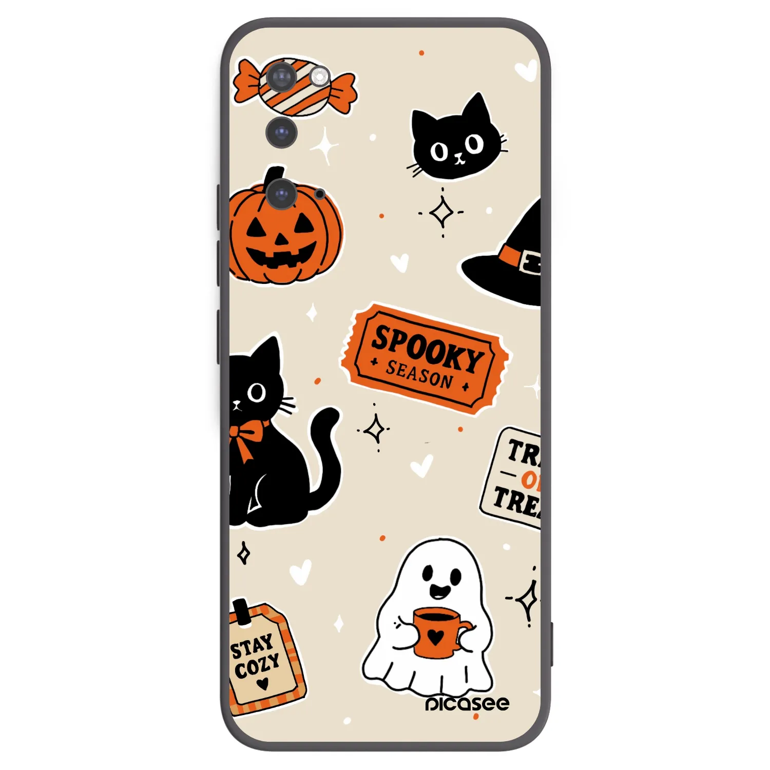 Picasee crna silikonska maskica za Samsung Galaxy S20 G980F - Halloween stickers