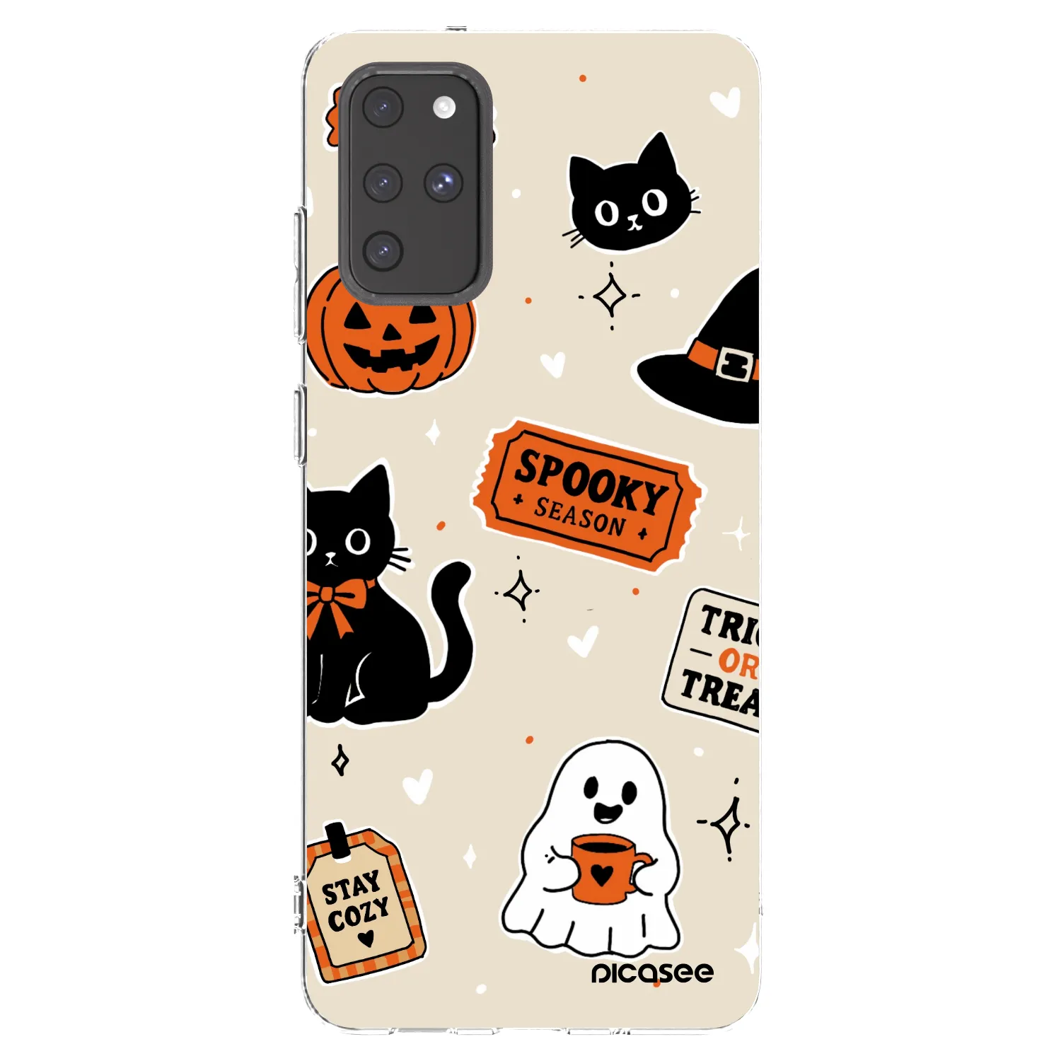 Picasee silikonska prozirna maskica za Samsung Galaxy S20+ G985F - Halloween stickers