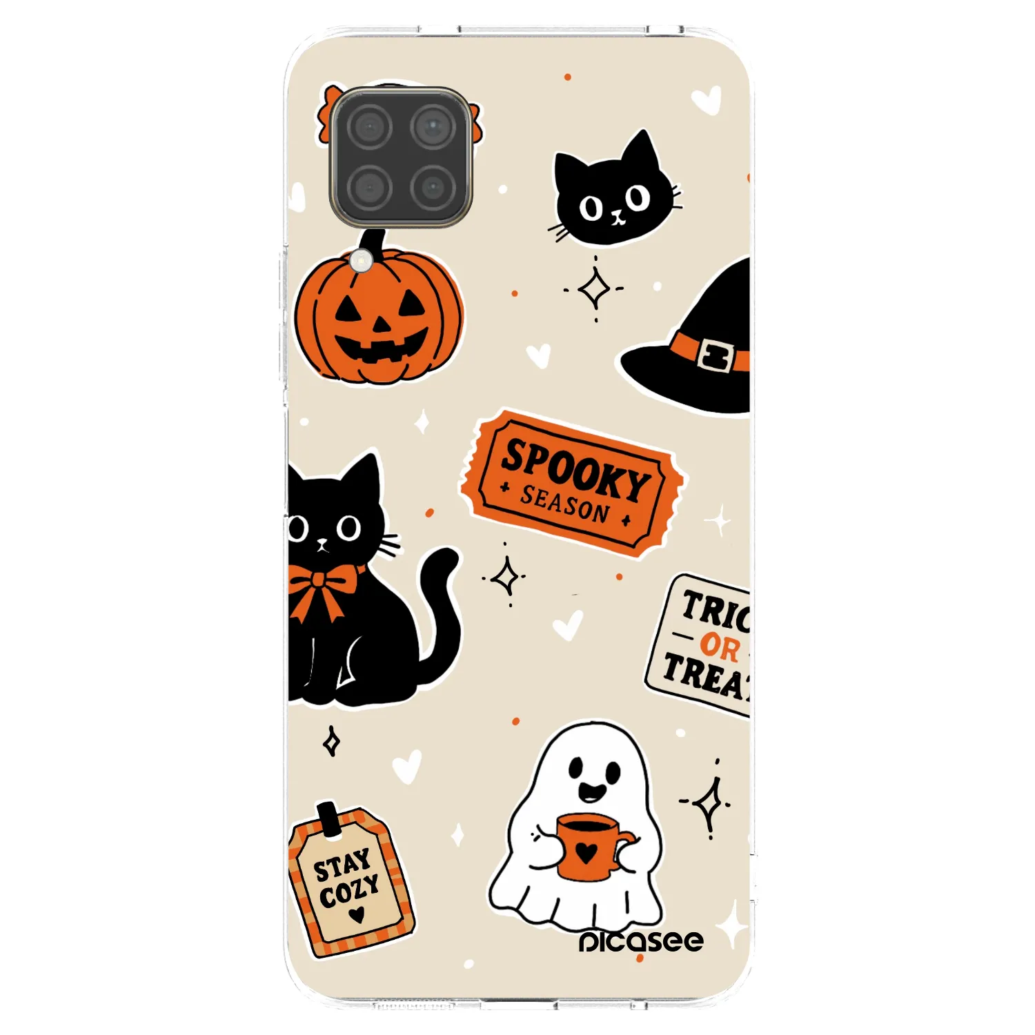 Picasee silikonska prozirna maskica za Huawei P40 Lite - Halloween stickers