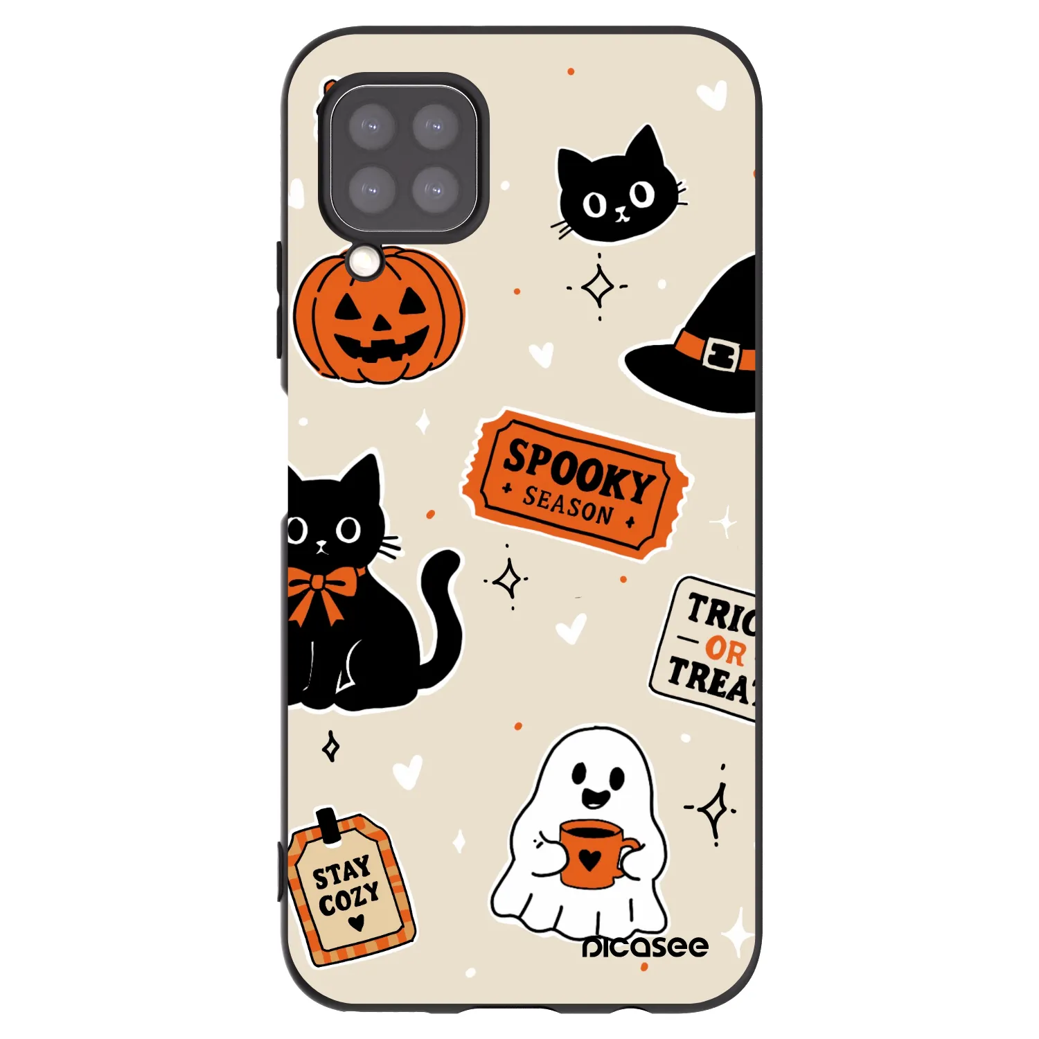 Picasee crna silikonska maskica za Huawei P40 Lite - Halloween stickers