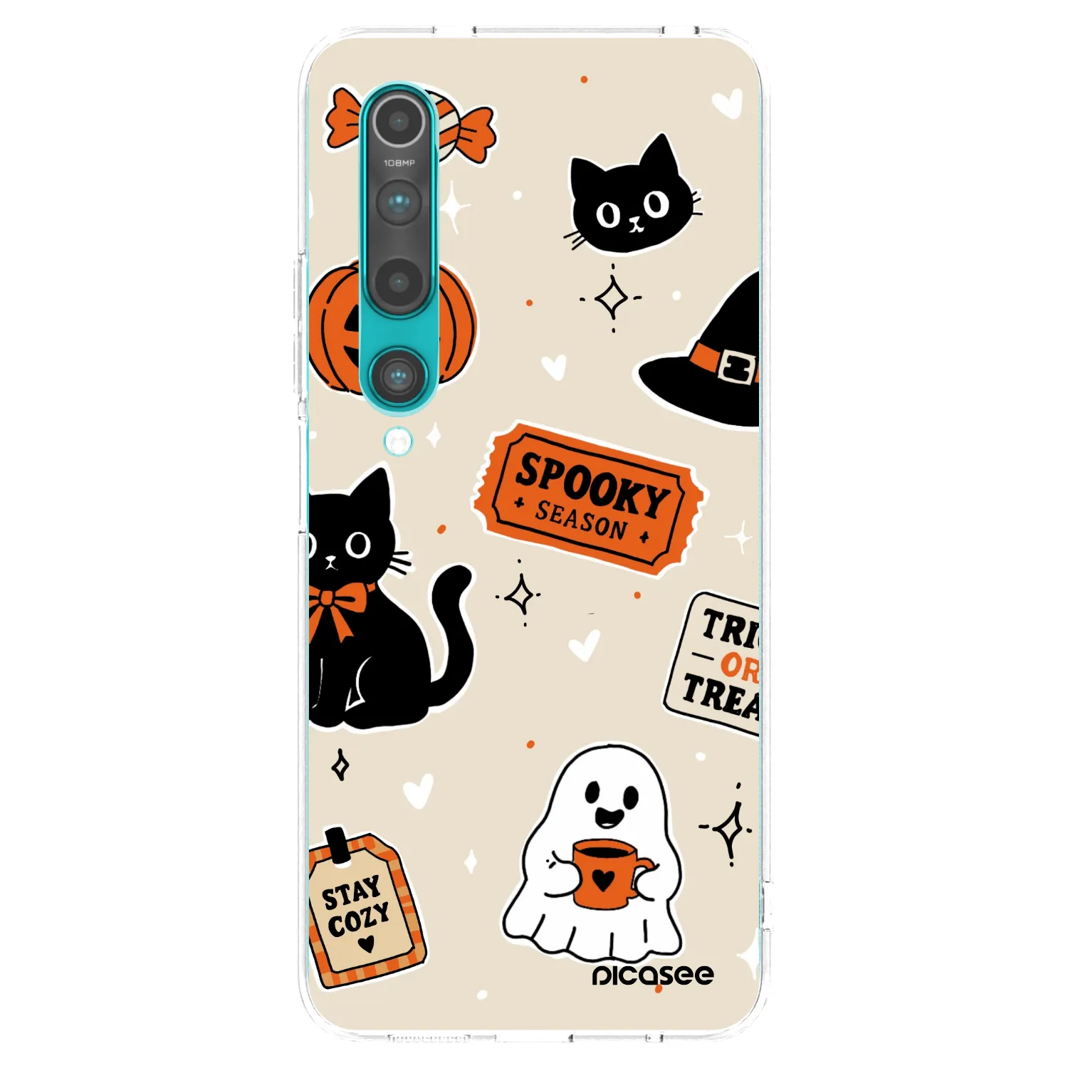 Picasee silikonska prozirna maskica za Xiaomi Mi 10 - Halloween stickers
