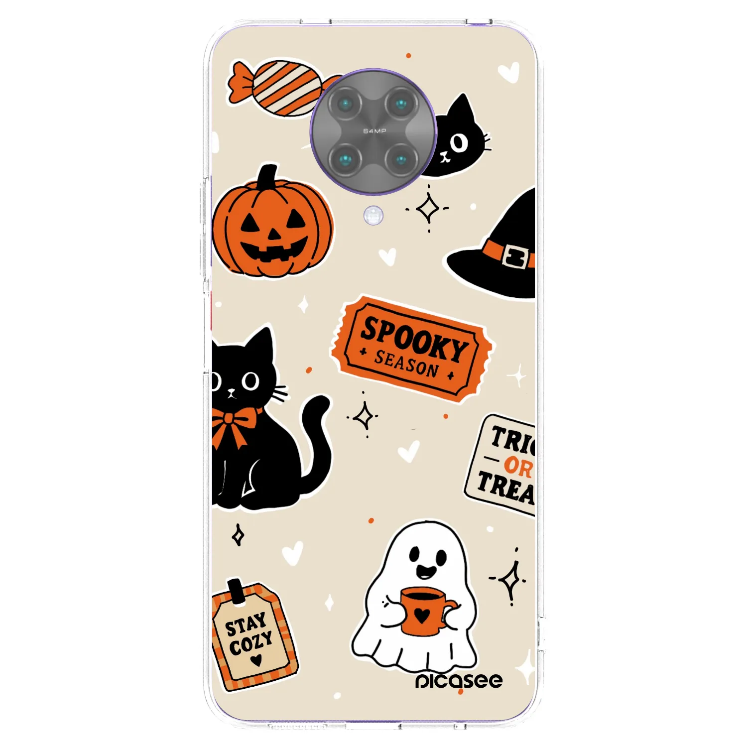 Picasee silikonska prozirna maskica za Xiaomi Poco F2 Pro - Halloween stickers