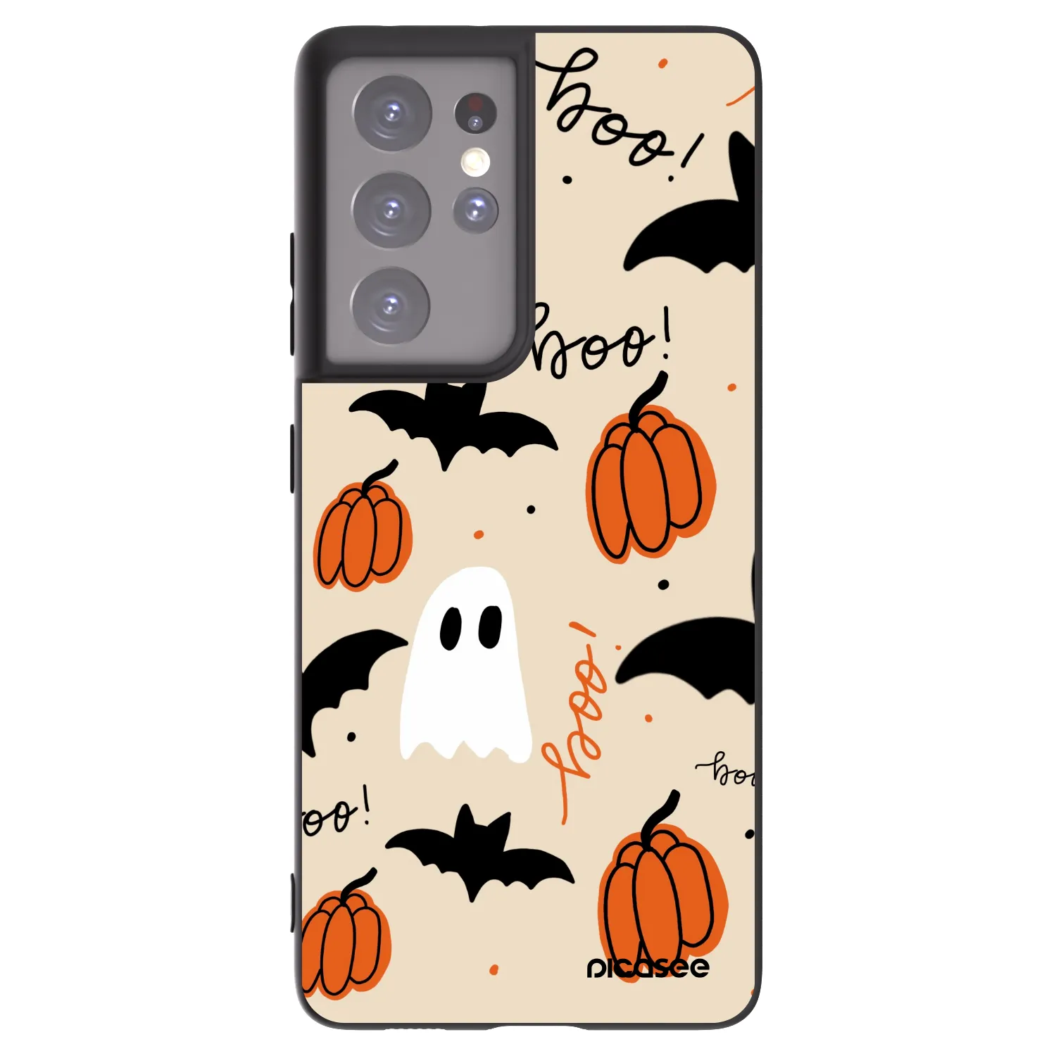 Picasee crna silikonska maskica za Samsung Galaxy S21 Ultra 5G G998B - Halloween 26