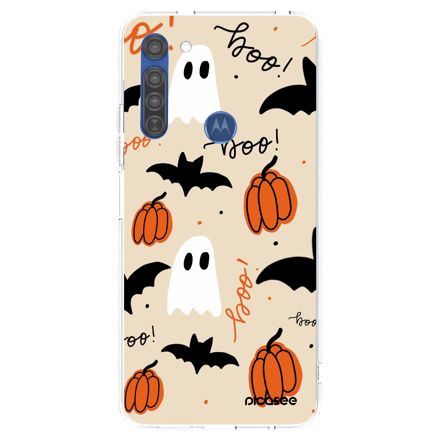 Picasee silikonska prozirna maskica za Motorola Moto G8 - Halloween 26