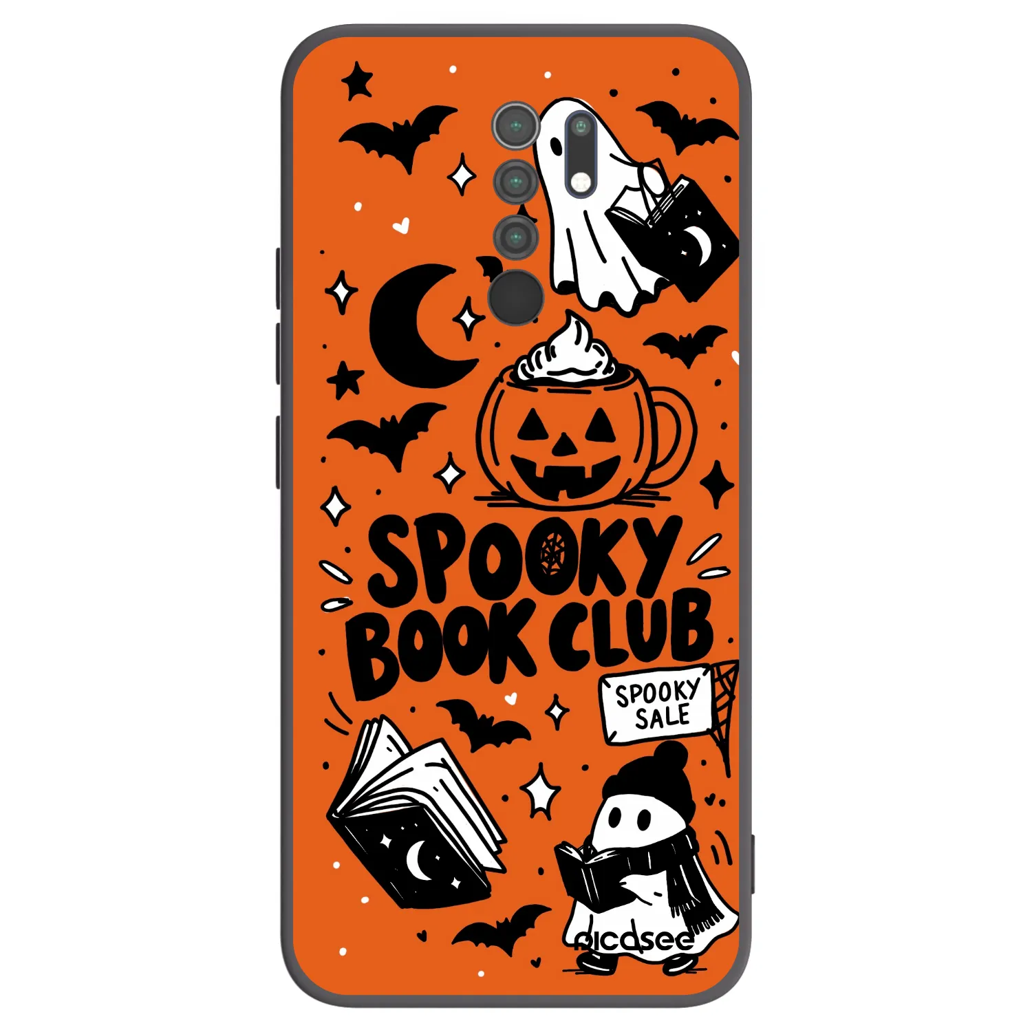 Picasee crna silikonska maskica za Xiaomi Redmi 9 - Spooky book club