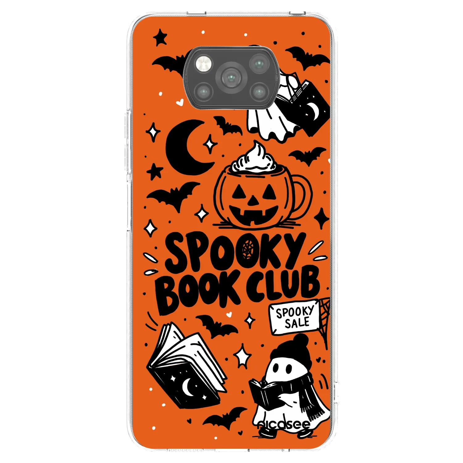Picasee crna silikonska maskica za Xiaomi Poco X3 - Spooky book club