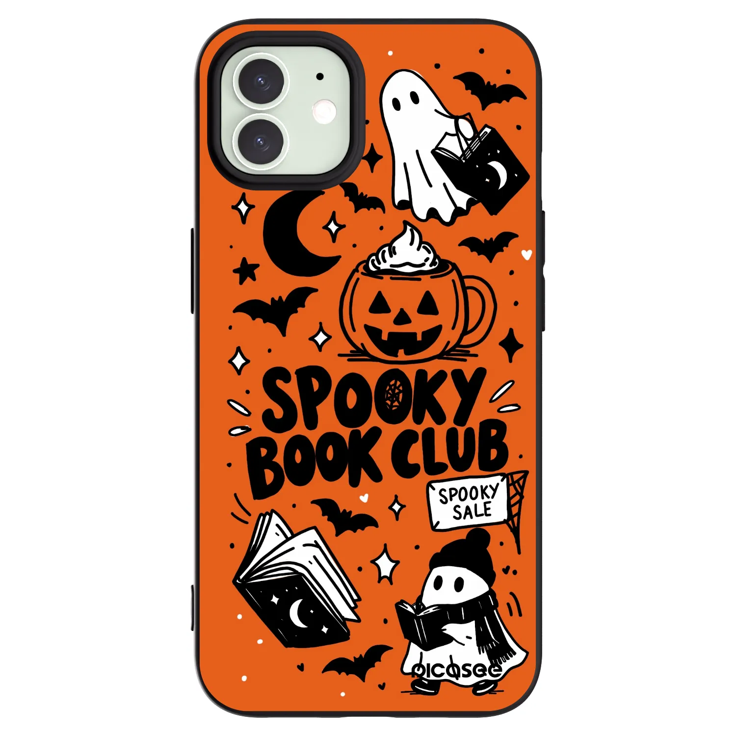 Picasee crna silikonska maskica za Apple iPhone 12 Pro - Spooky book club