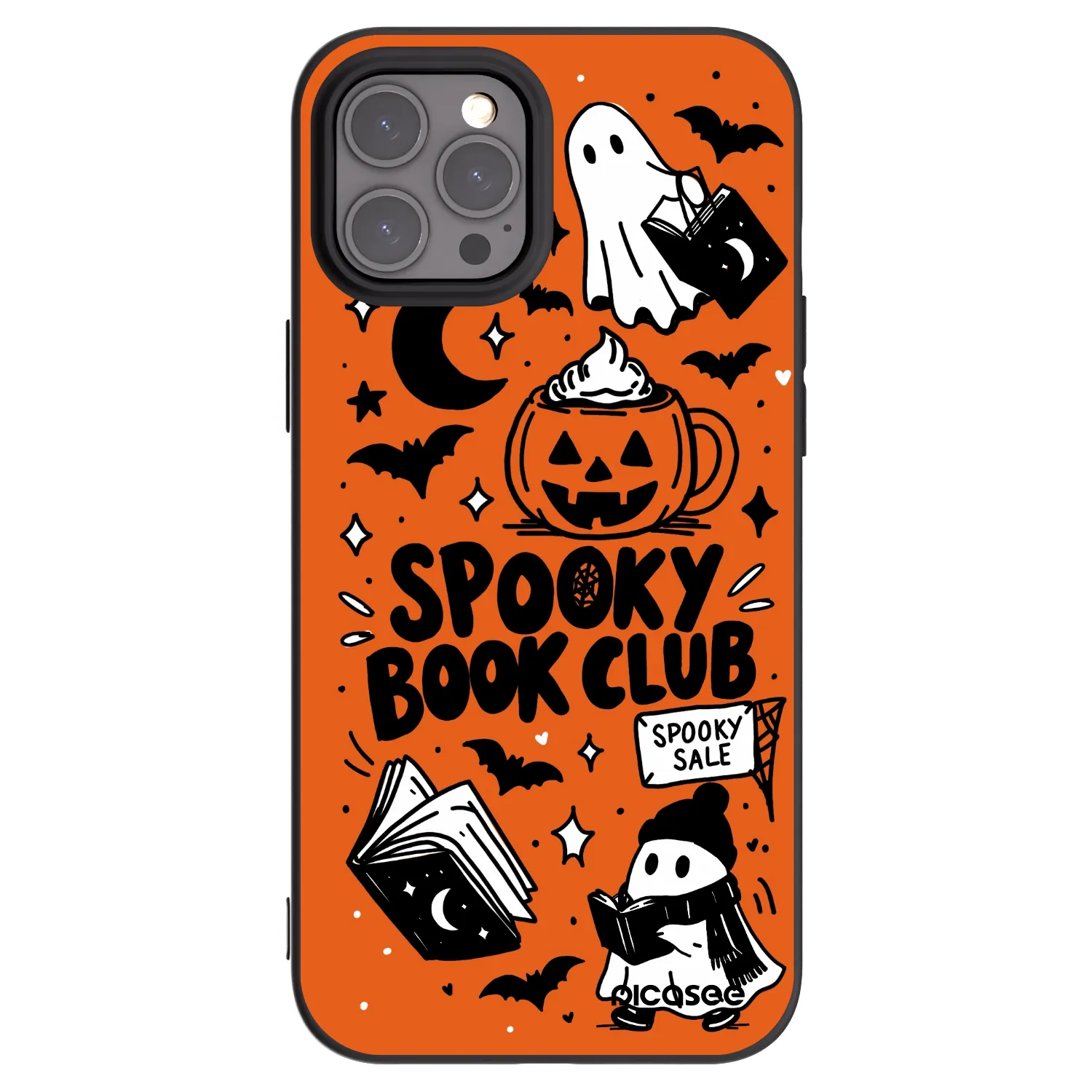 Picasee crna silikonska maskica za Apple iPhone 12 Pro Max - Spooky book club