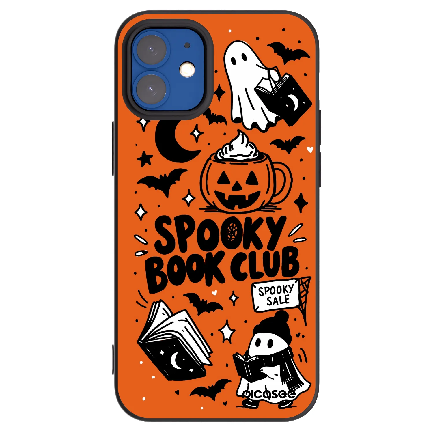 Picasee crna silikonska maskica za Apple iPhone 12 mini - Spooky book club