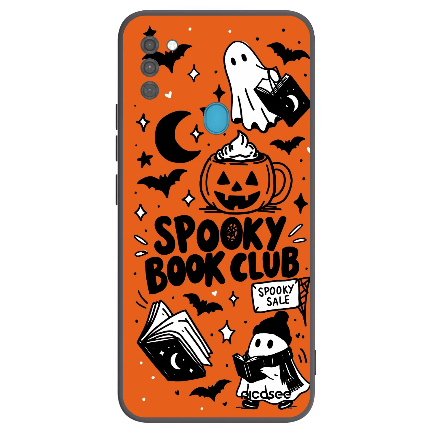 Picasee crna silikonska maskica za Samsung Galaxy M11 - Spooky book club