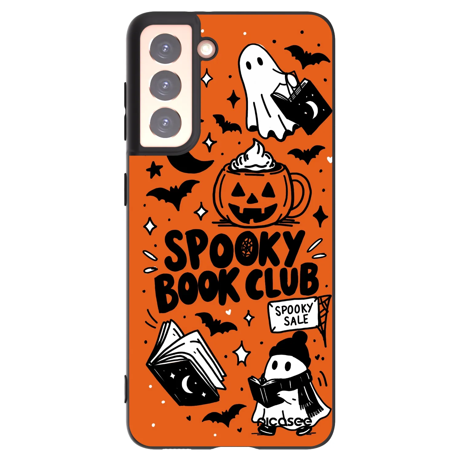 Picasee crna silikonska maskica za Samsung Galaxy S21 5G G991B - Spooky book club