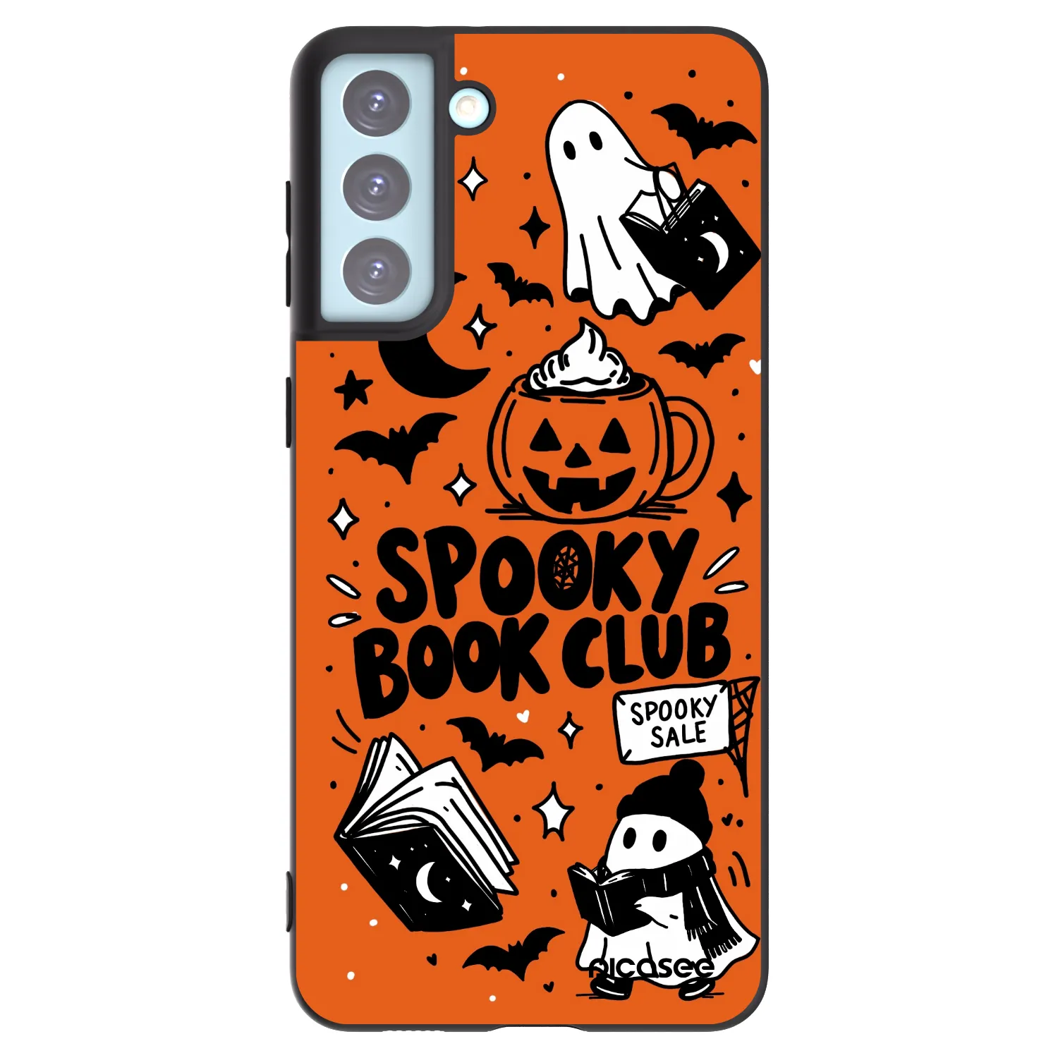 Picasee crna silikonska maskica za Samsung Galaxy S21+ 5G G996F - Spooky book club
