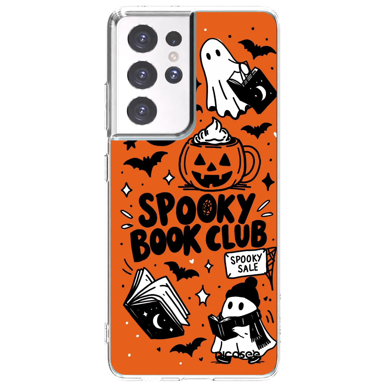 Picasee silikonska prozirna maskica za Samsung Galaxy S21 Ultra 5G G998B - Spooky book club