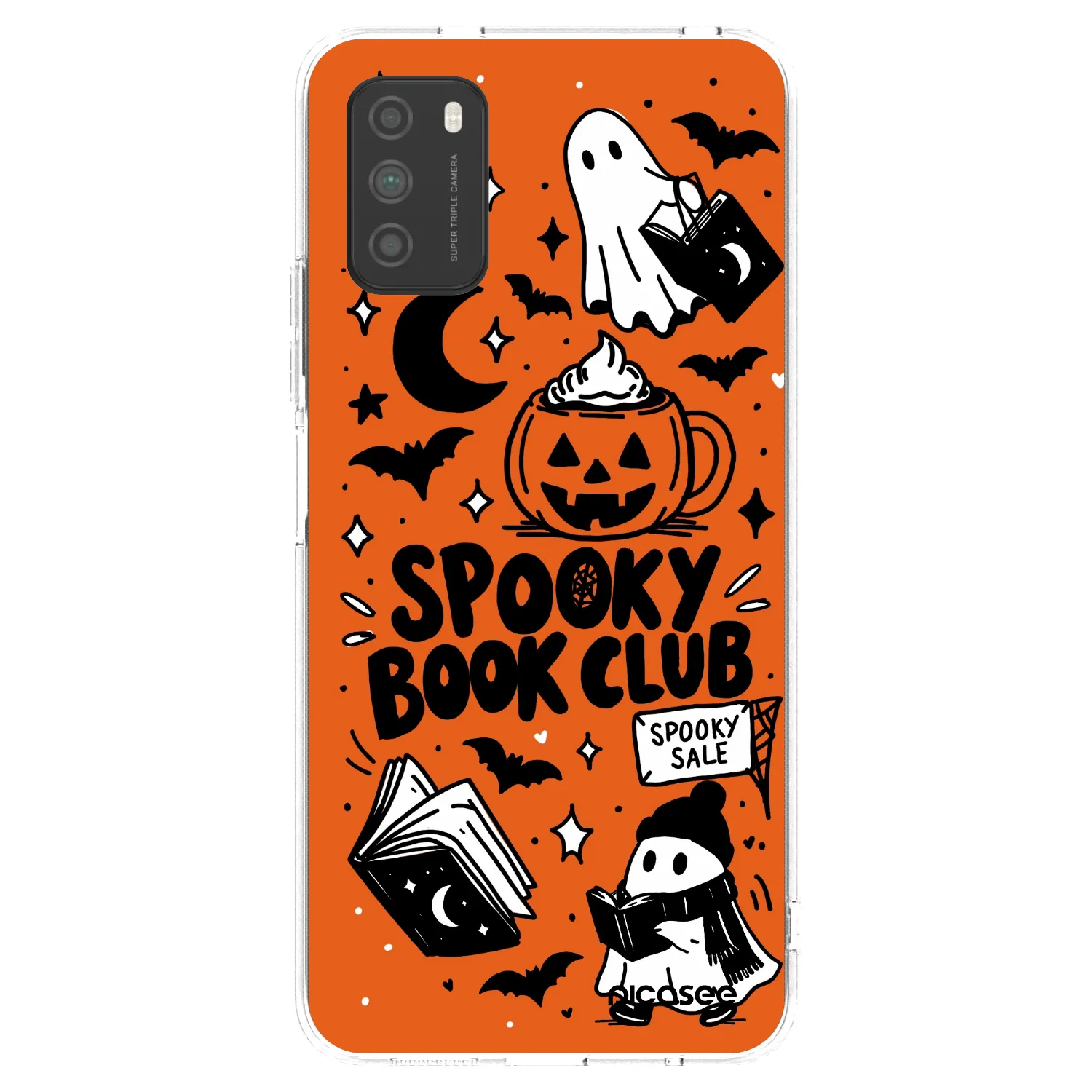Picasee silikonska prozirna maskica za Xiaomi Poco M3 - Spooky book club