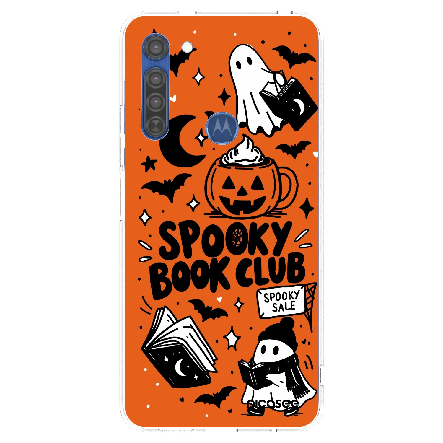 Picasee silikonska prozirna maskica za Motorola Moto G8 - Spooky book club