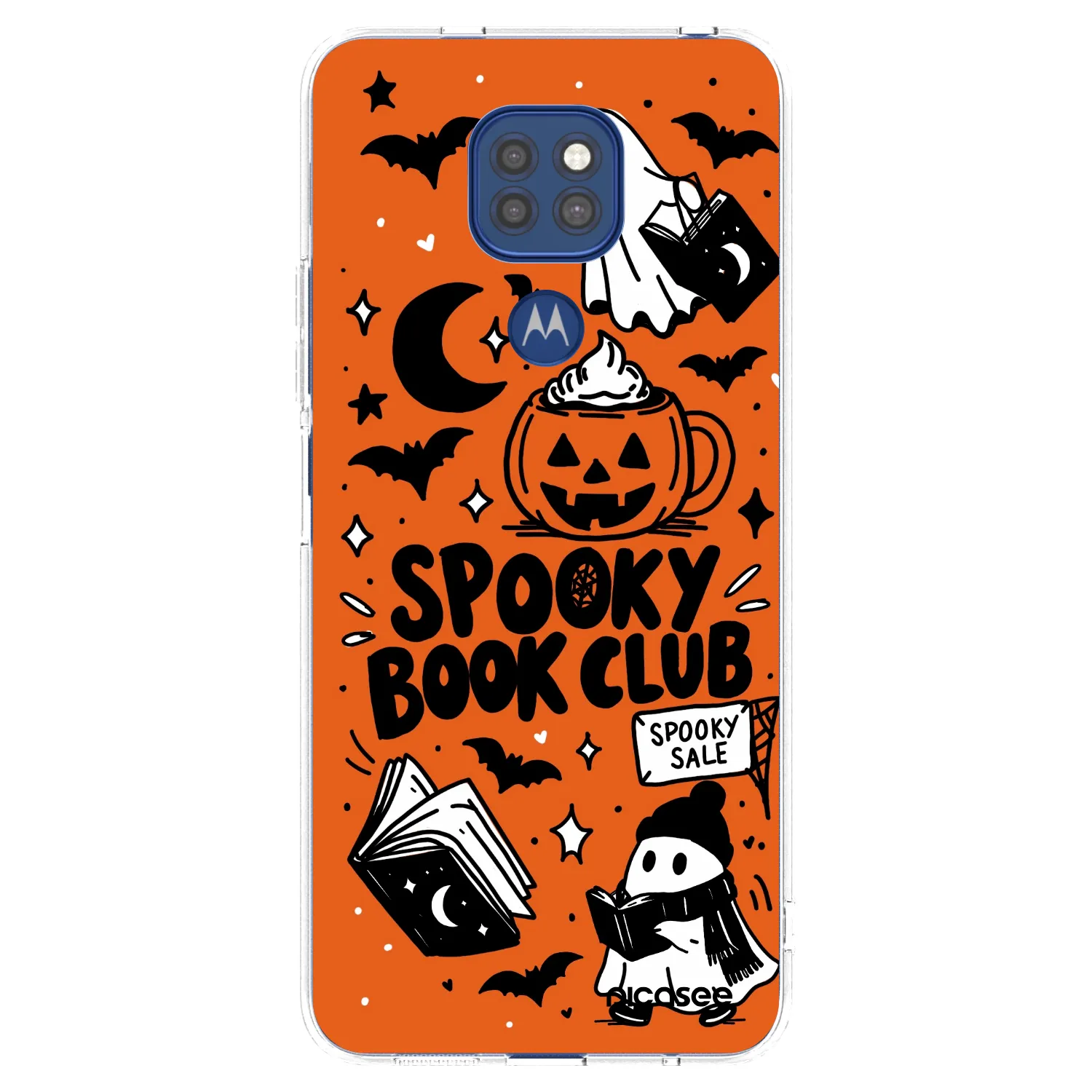Picasee silikonska prozirna maskica za Motorola Moto G9 Play - Spooky book club