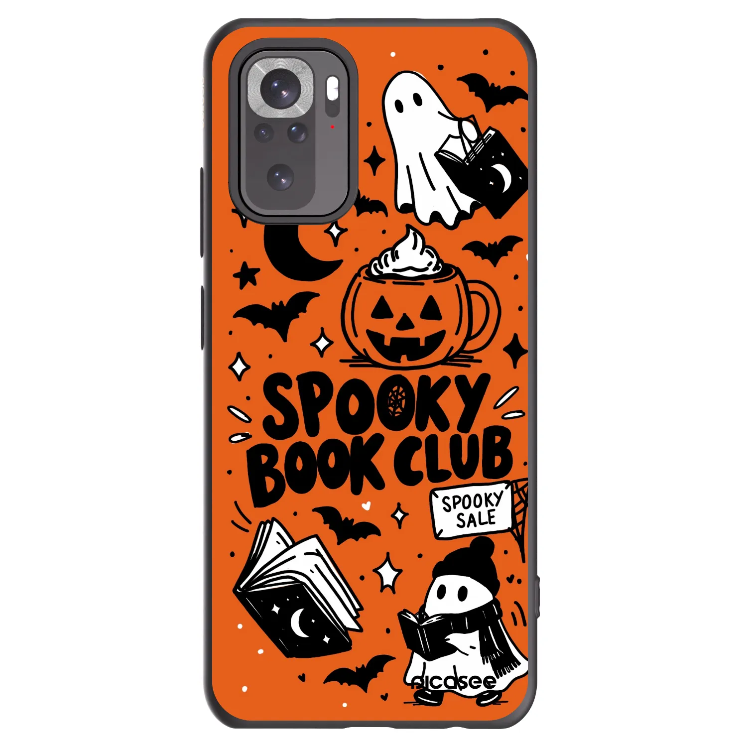 Picasee crna silikonska maskica za Xiaomi Redmi Note 10S - Spooky book club
