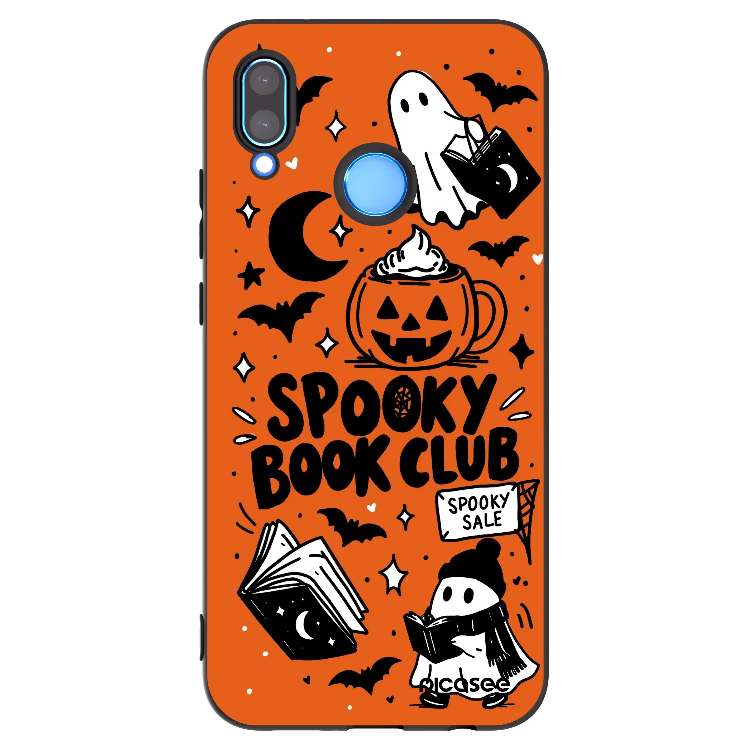 Picasee crna silikonska maskica za Huawei P20 Lite - Spooky book club
