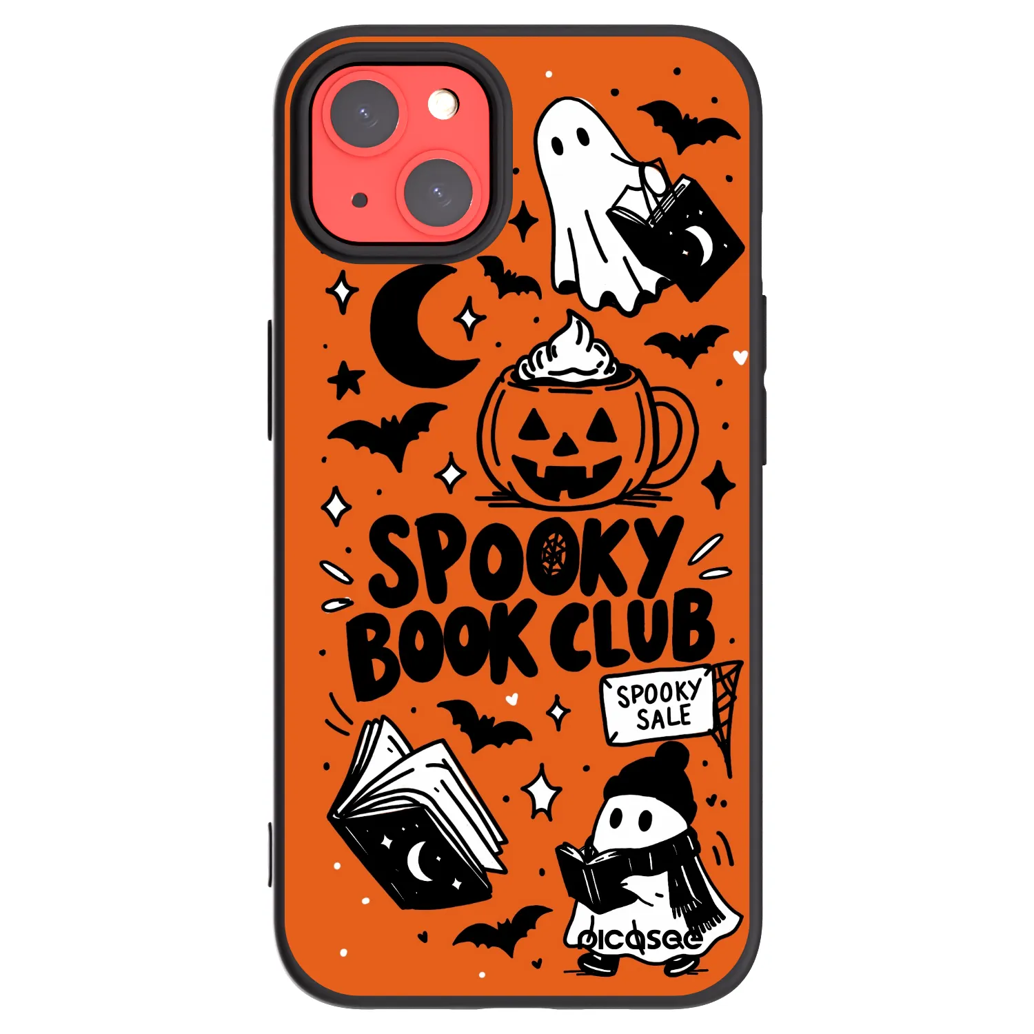 Picasee crna silikonska maskica za Apple iPhone 13 - Spooky book club