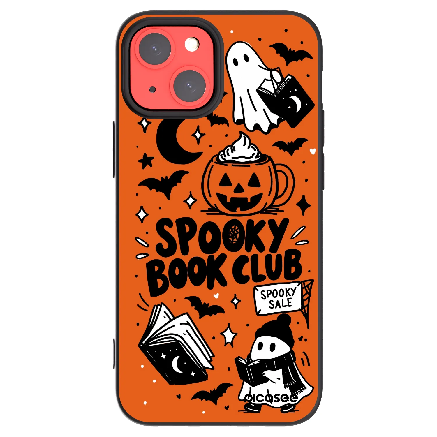 Picasee crna silikonska maskica za Apple iPhone 13 mini - Spooky book club