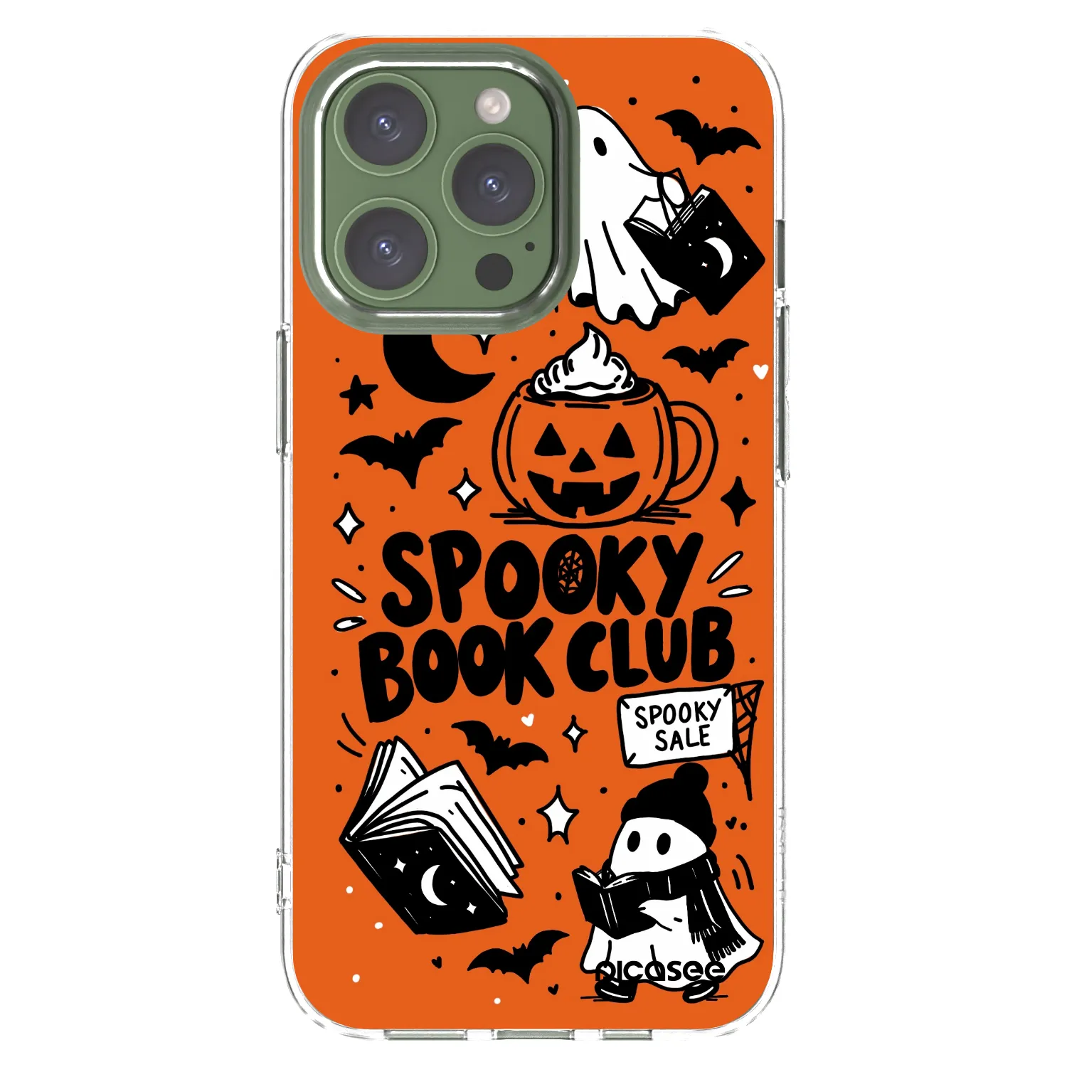 Picasee silikonska prozirna maskica za Apple iPhone 13 Pro - Spooky book club