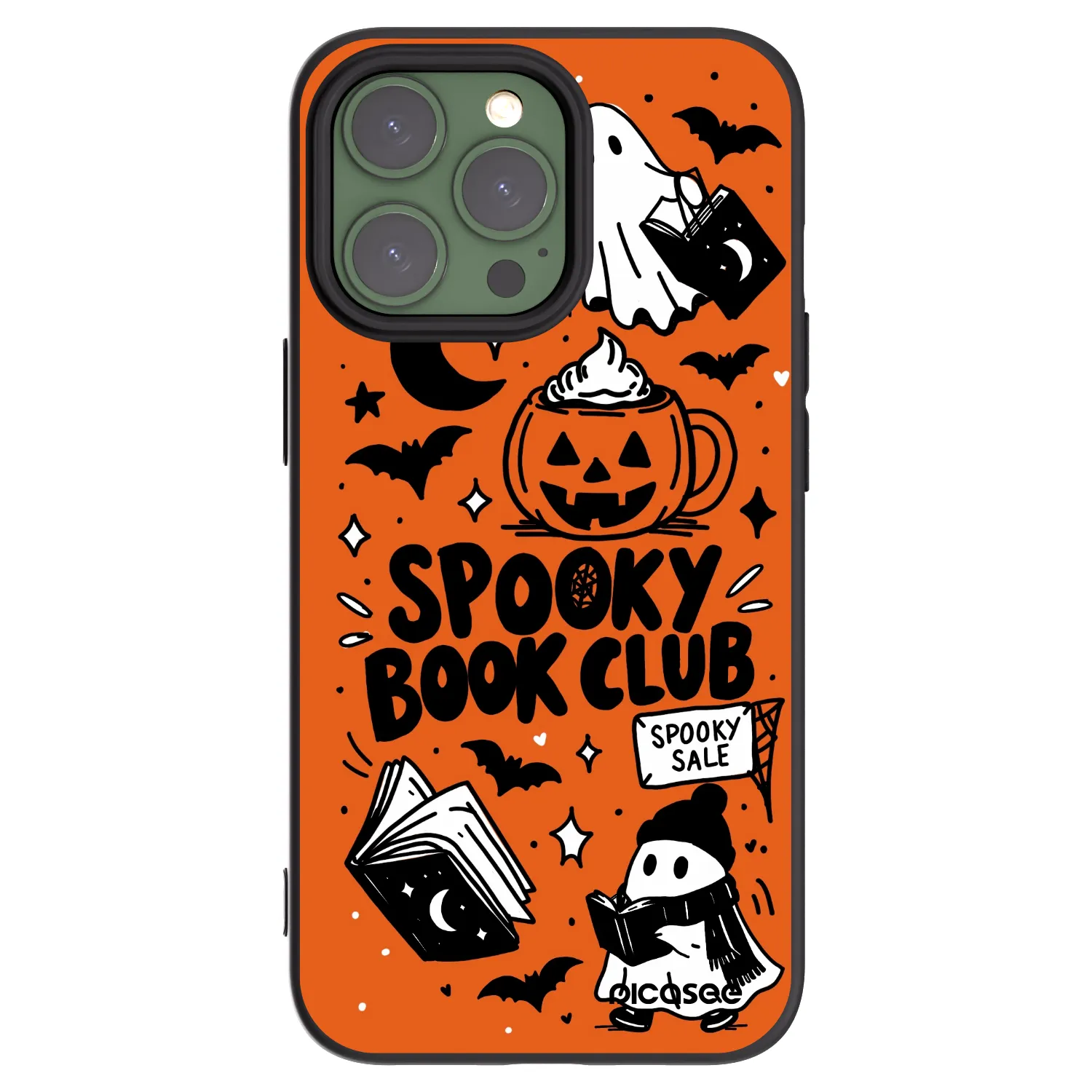Picasee crna silikonska maskica za Apple iPhone 13 Pro - Spooky book club