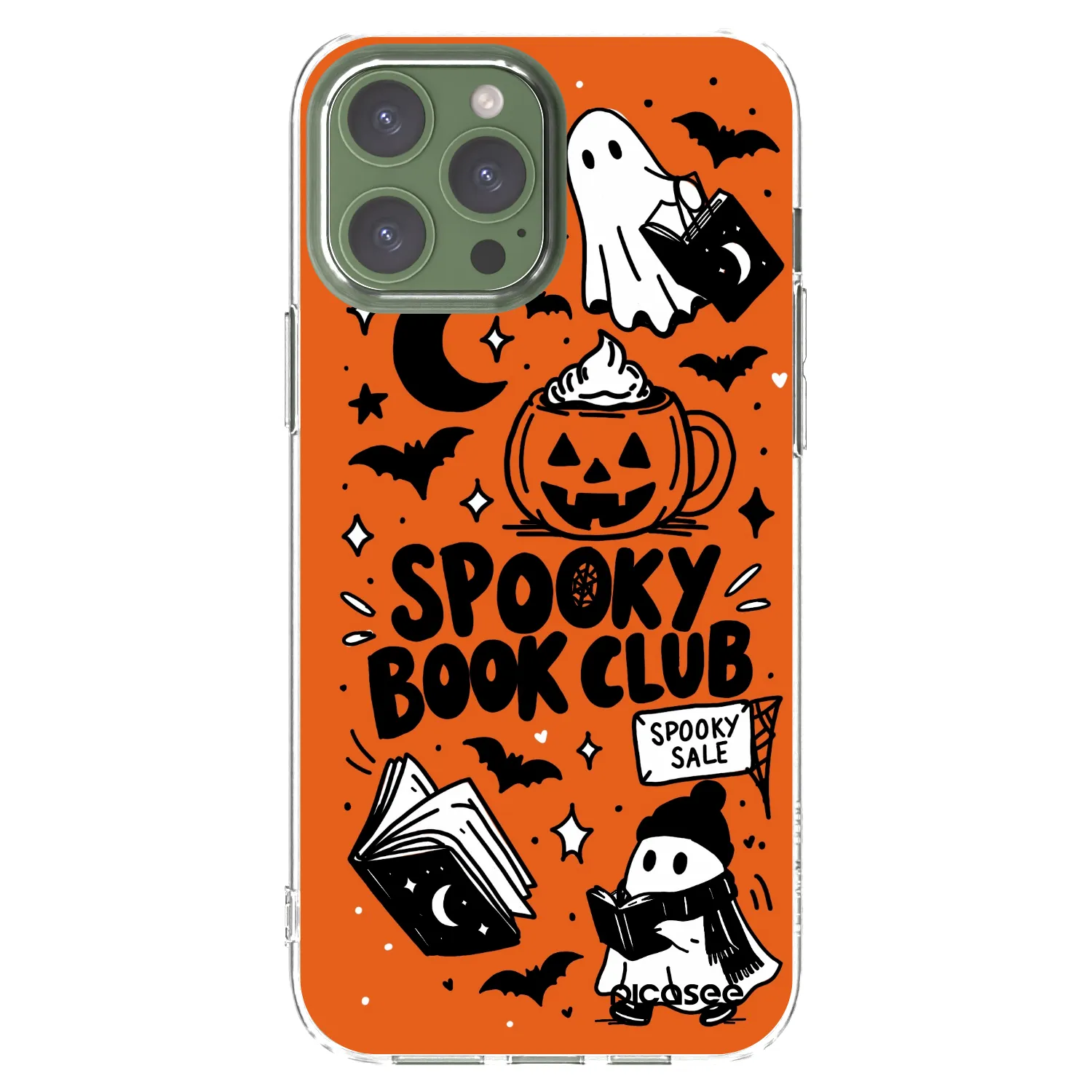 Picasee silikonska prozirna maskica za Apple iPhone 13 Pro Max - Spooky book club
