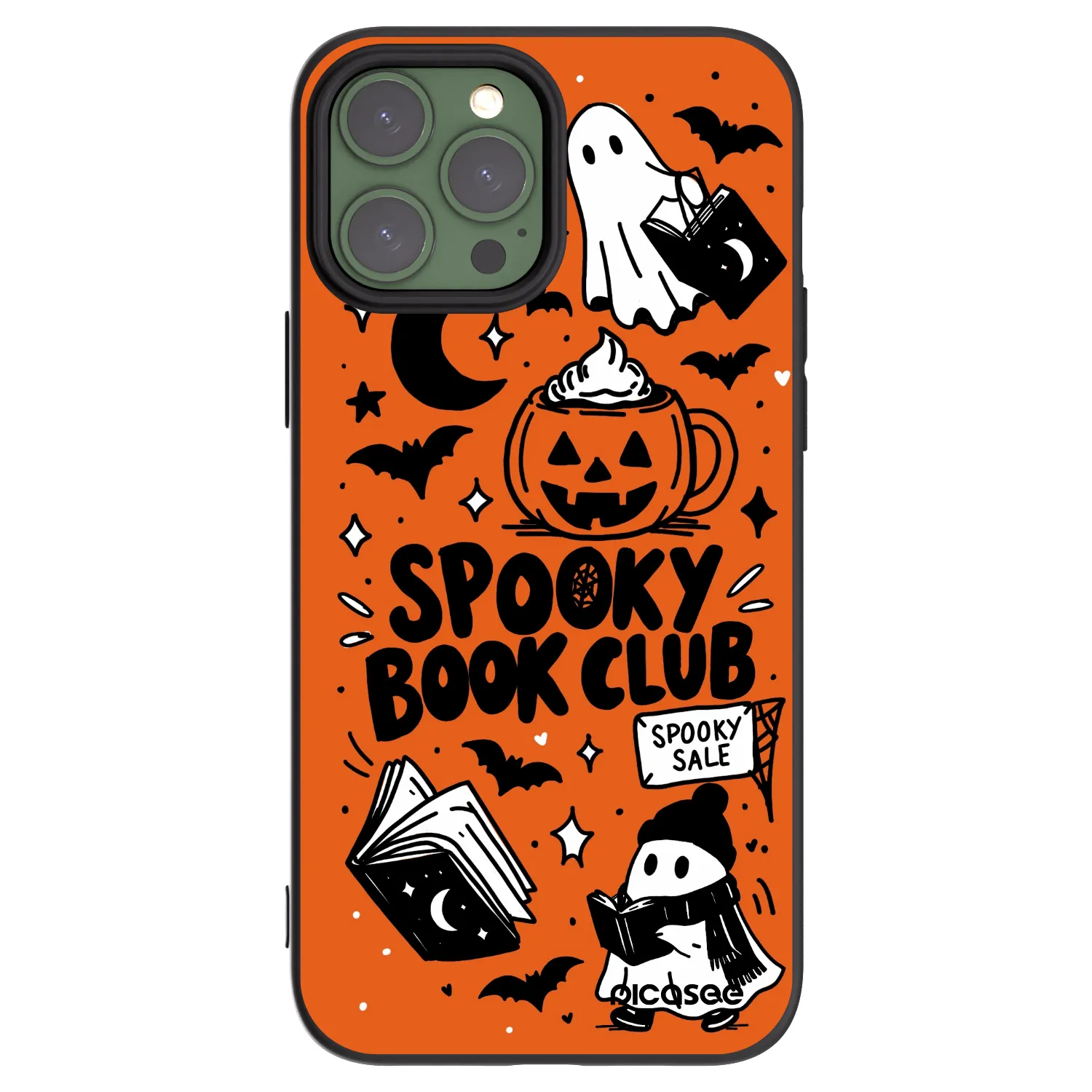 Picasee crna silikonska maskica za Apple iPhone 13 Pro Max - Spooky book club