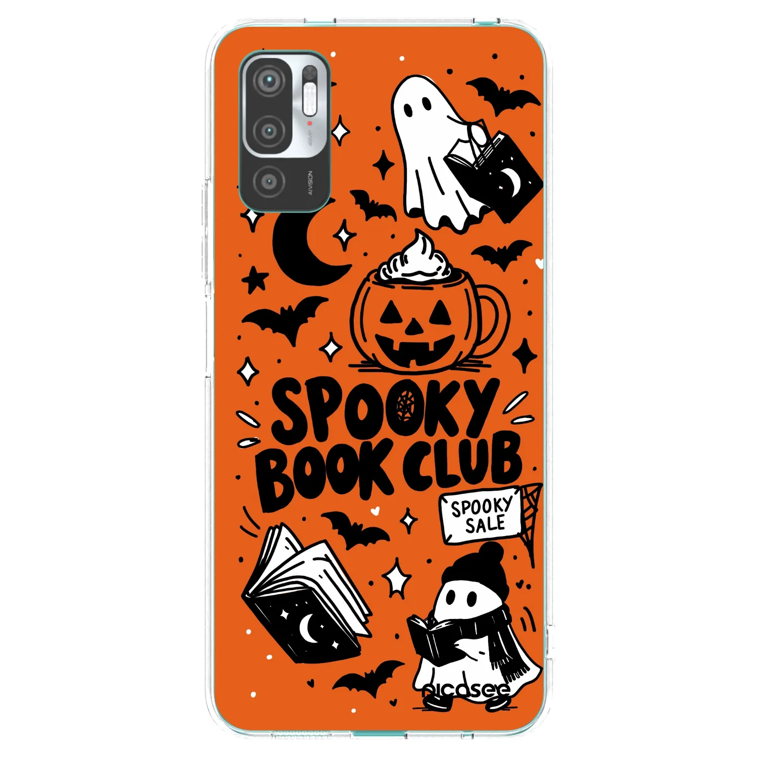 Picasee silikonska prozirna maskica za Xiaomi Redmi Note 10 5G - Spooky book club