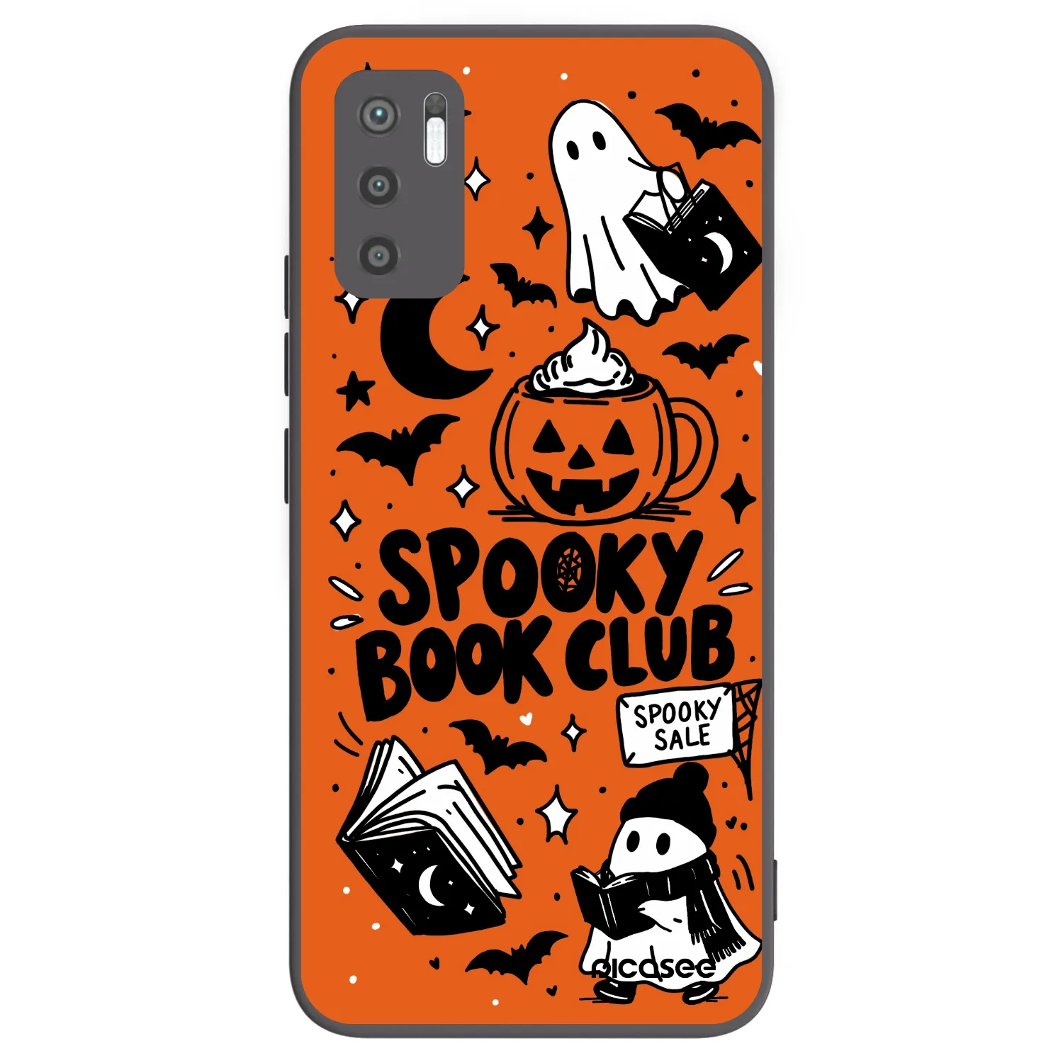 Picasee crna silikonska maskica za Xiaomi Redmi Note 10 5G - Spooky book club